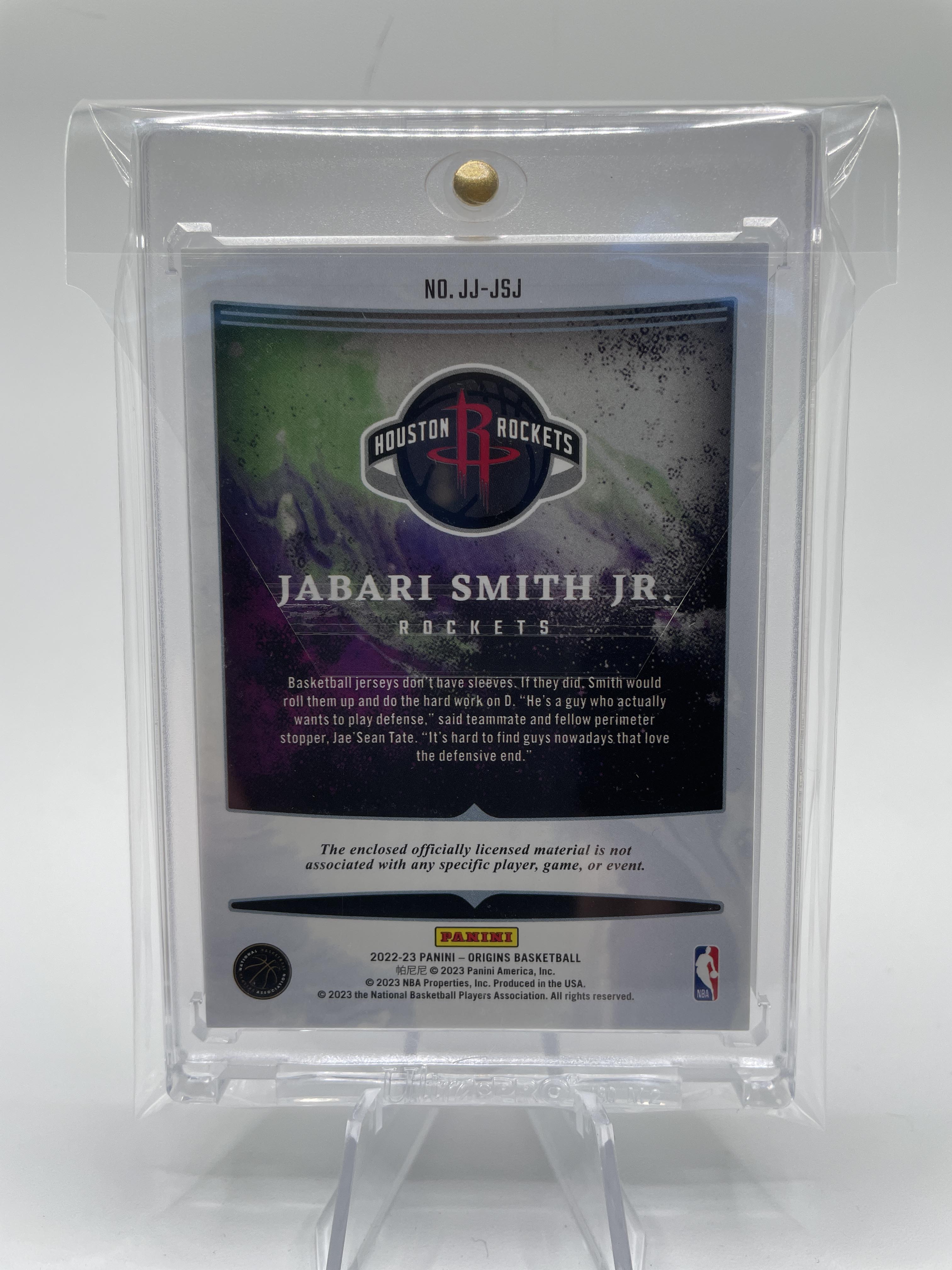2022-23 Panini Origins Jabari Smith Jr. Jumbo Rookie Patch SP