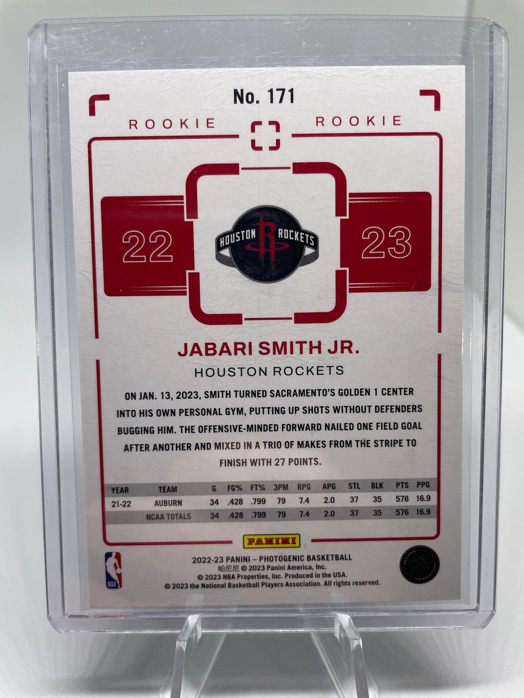 2022-23 Panini Photogenic Jabari Smith Rookie /999 #171
