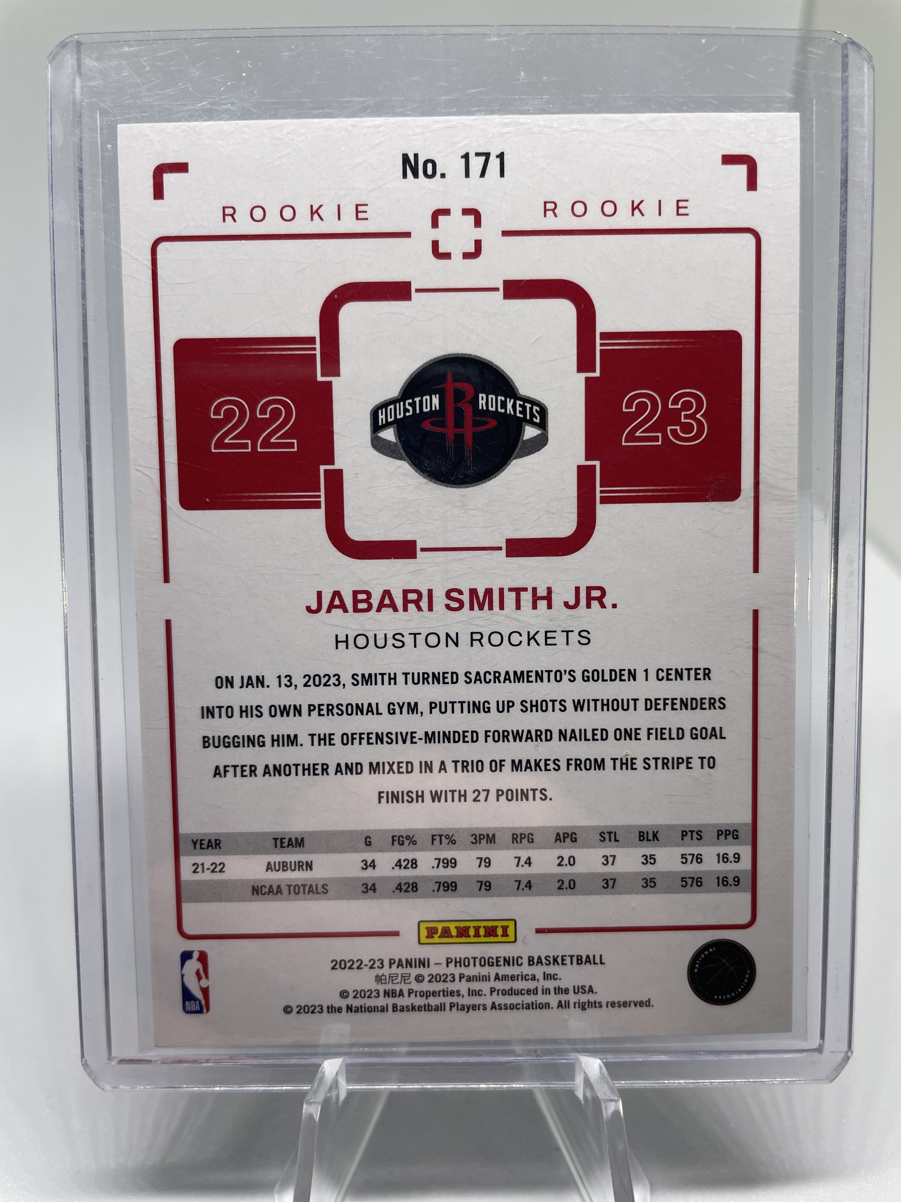 2022-23 Panini Photogenic Jabari Smith Rookie /999 #171