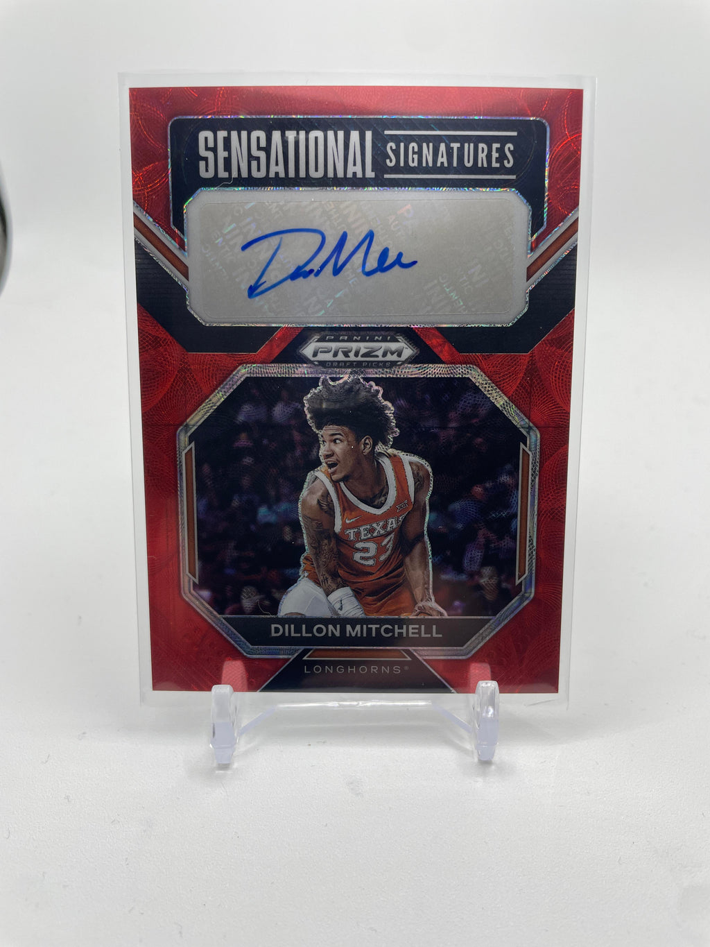 2022-23 Panini Prizm Draft Dillon Mitchell Sensational Choice Red Prizm Auto /40