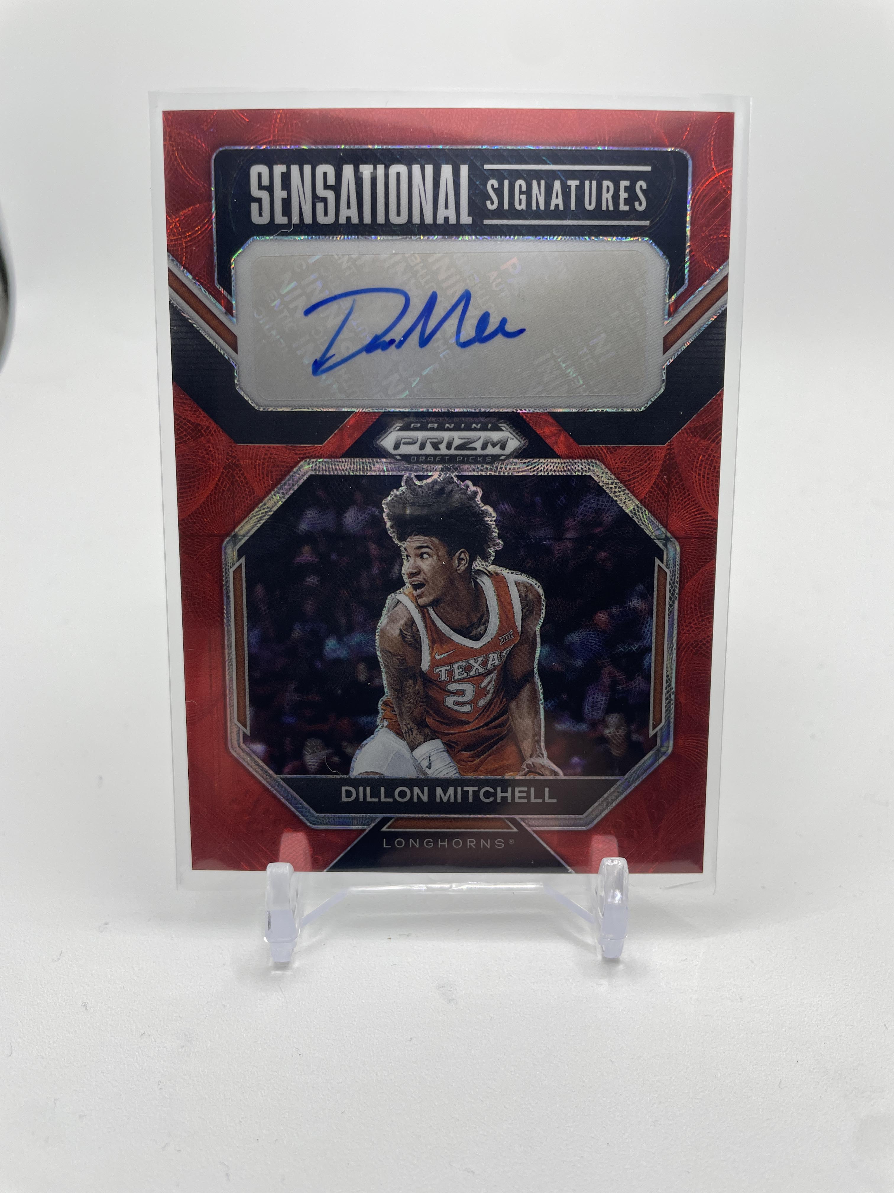 2022-23 Panini Prizm Draft Dillon Mitchell Sensational Choice Red Prizm Auto /40