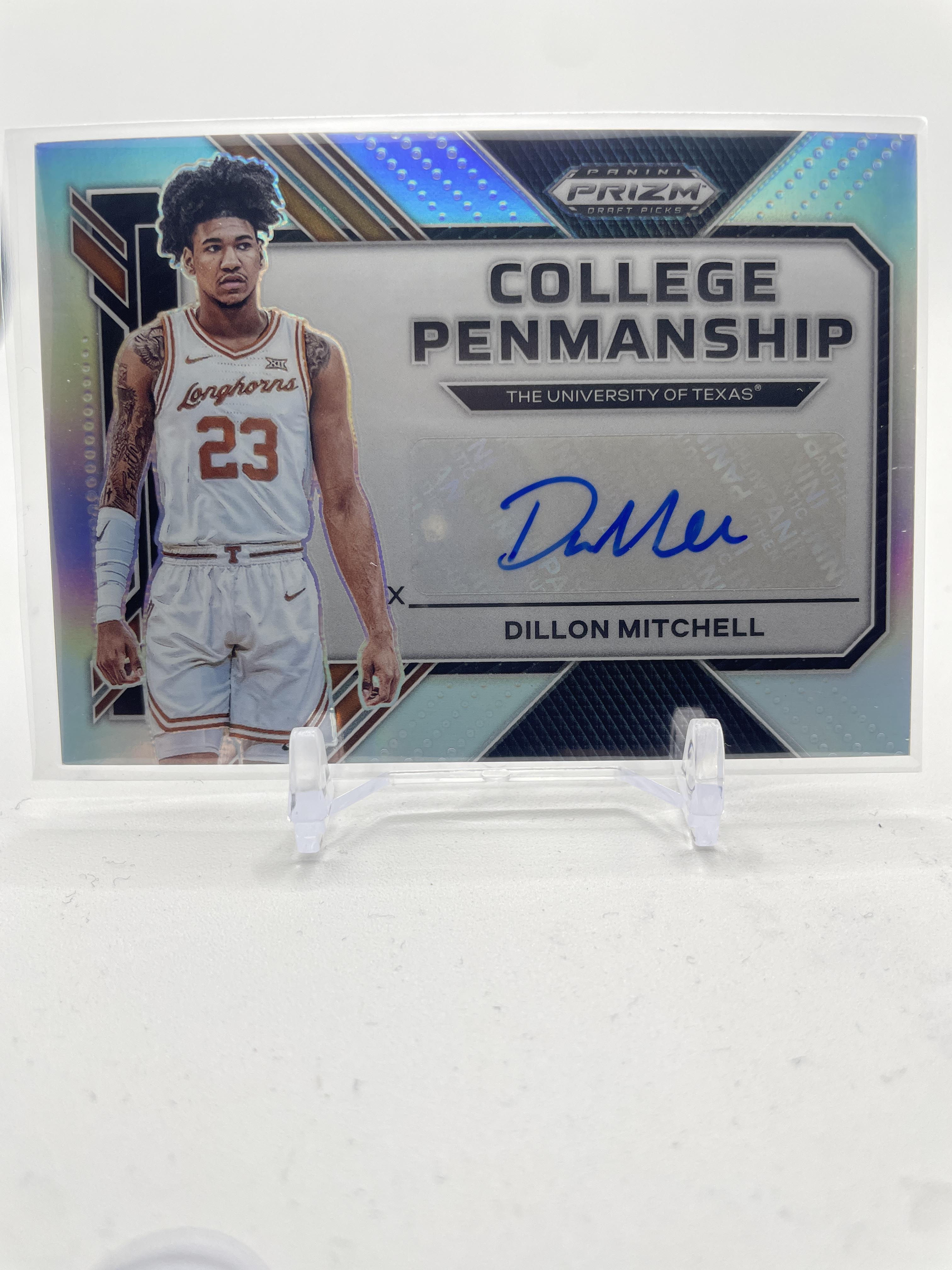 2022-23 Panini Prizm Draft Picks Dillon Mitchell College Penmanship Prizm Auto