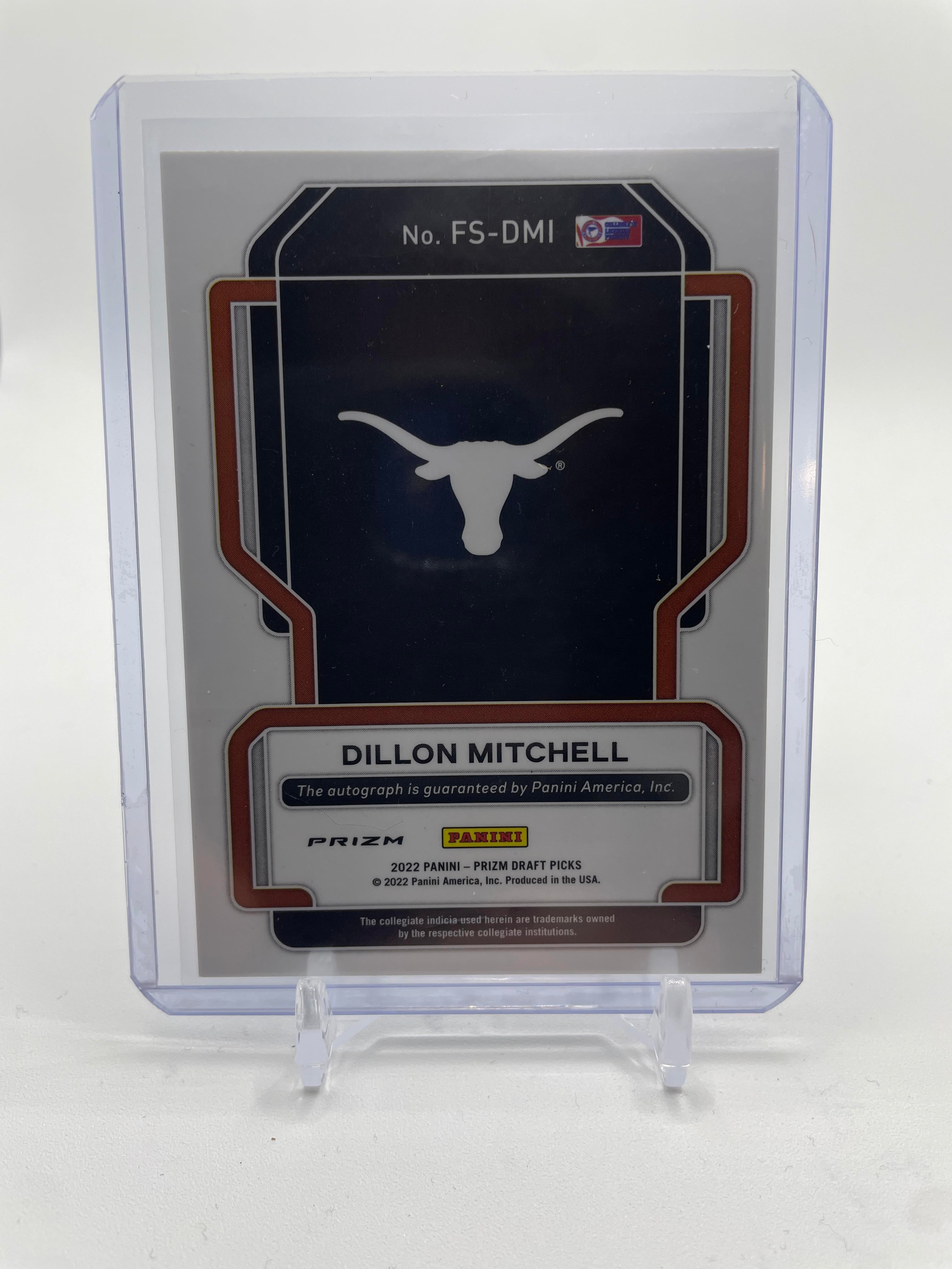 2022-23 Panini Prizm Draft Picks Dillon Mitchell Freshman Green Prizm Auto