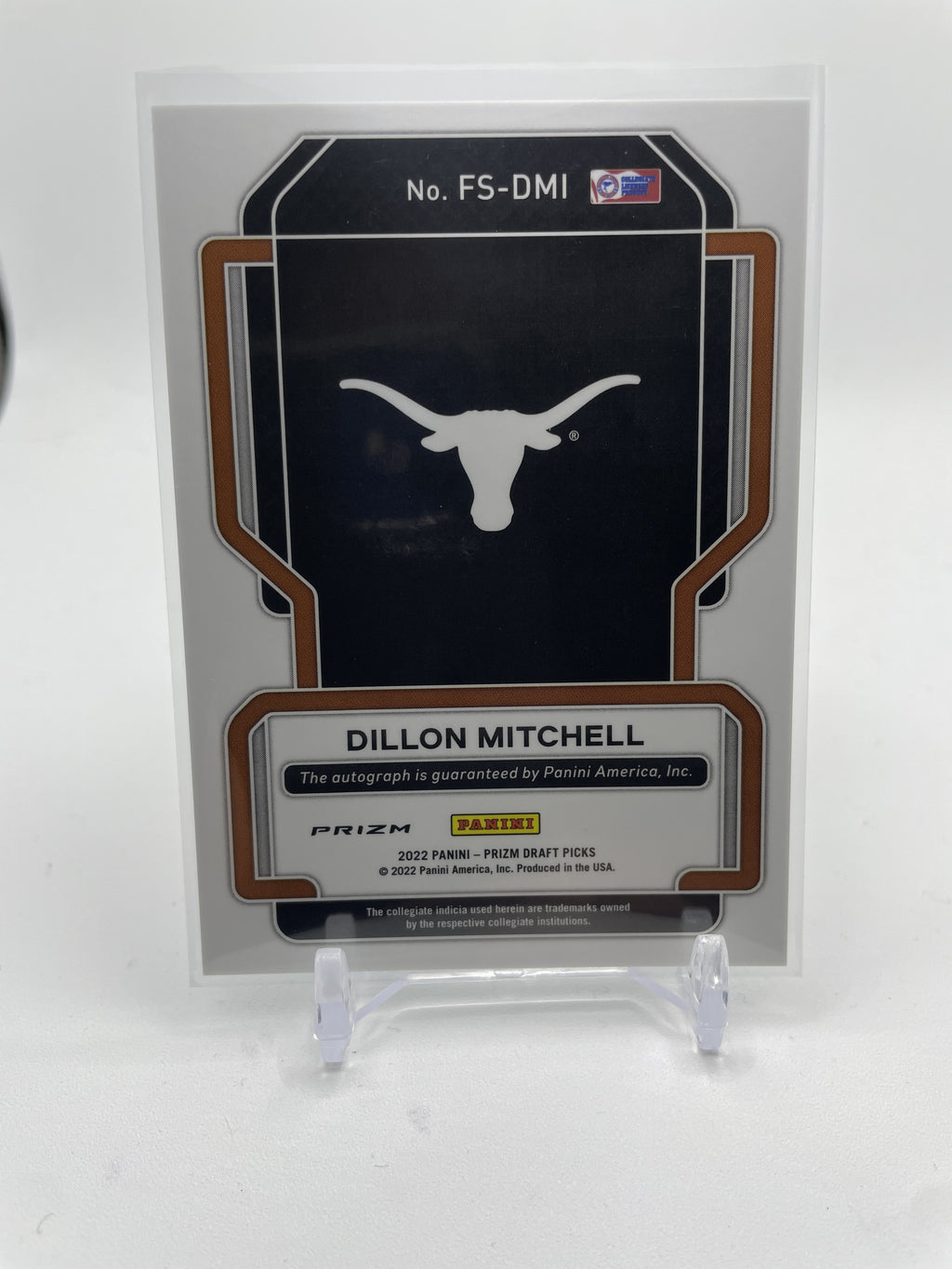 2022-23 Panini Prizm Draft Picks Dillon Mitchell Freshman Green Prizm Auto