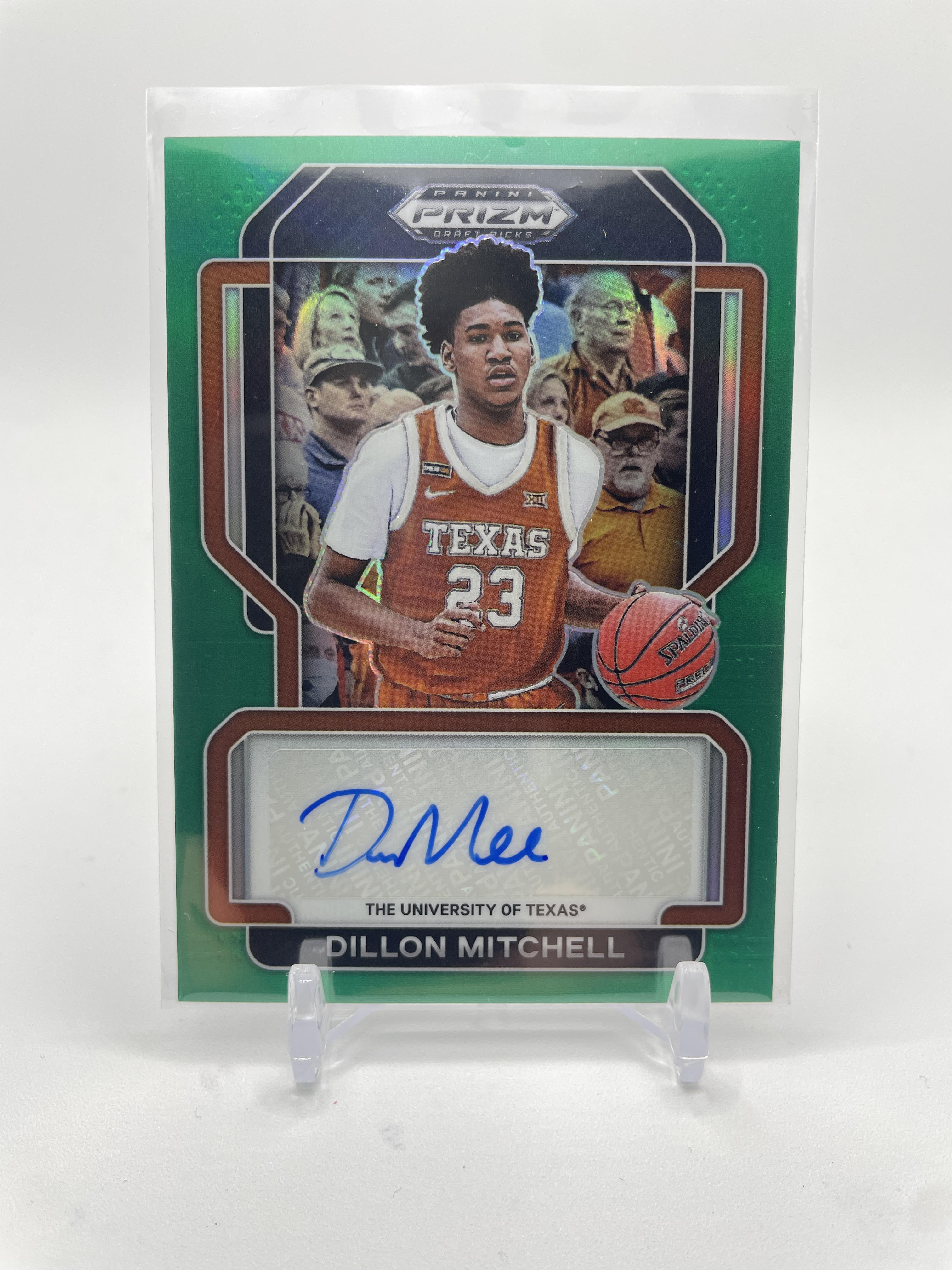 2022-23 Panini Prizm Draft Picks Dillon Mitchell Green Prizm Auto