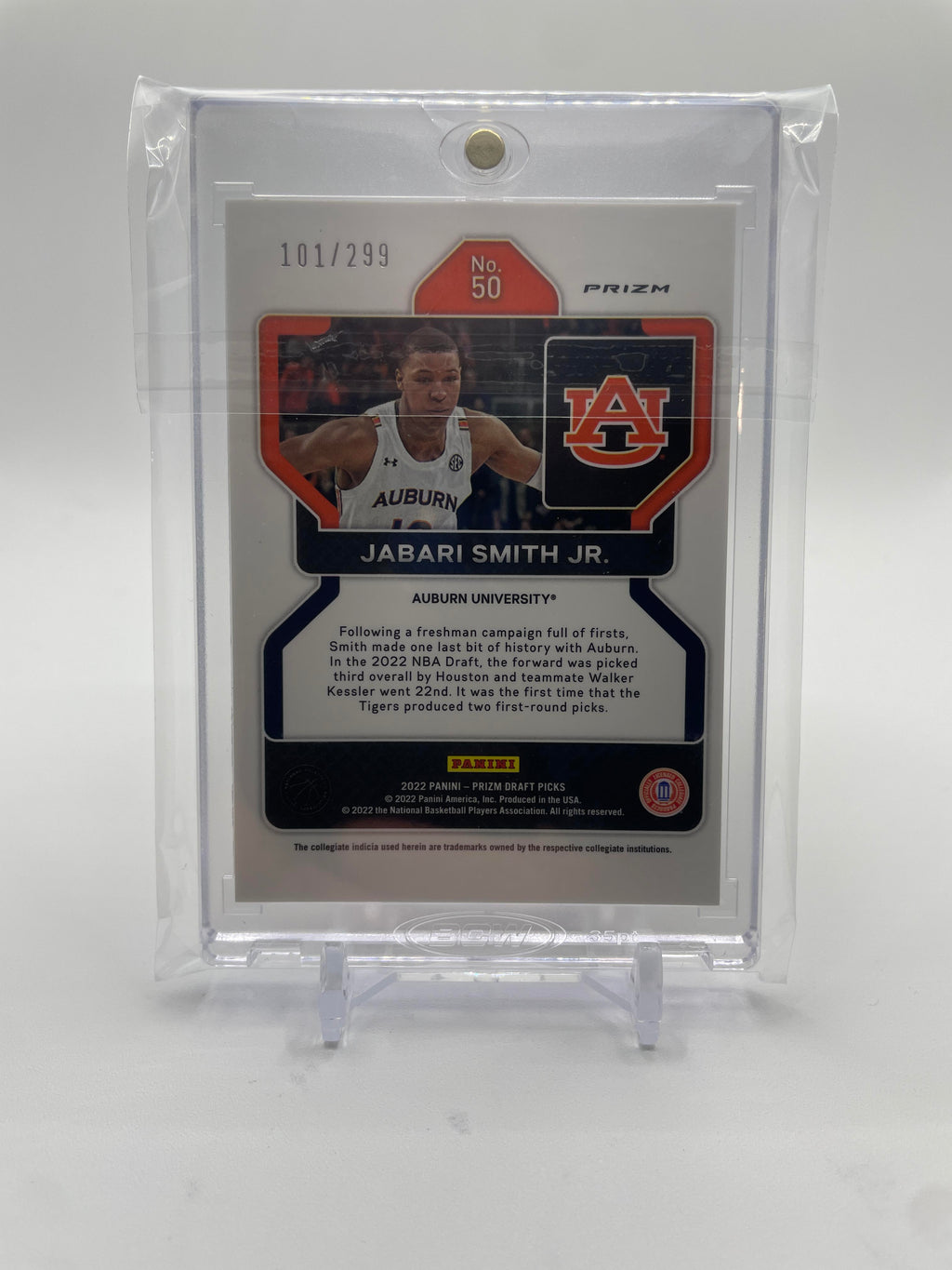 2022-23 Panini Prizm Draft Picks Jabari Smith Jr. Red Prizm Rookie /299 #50