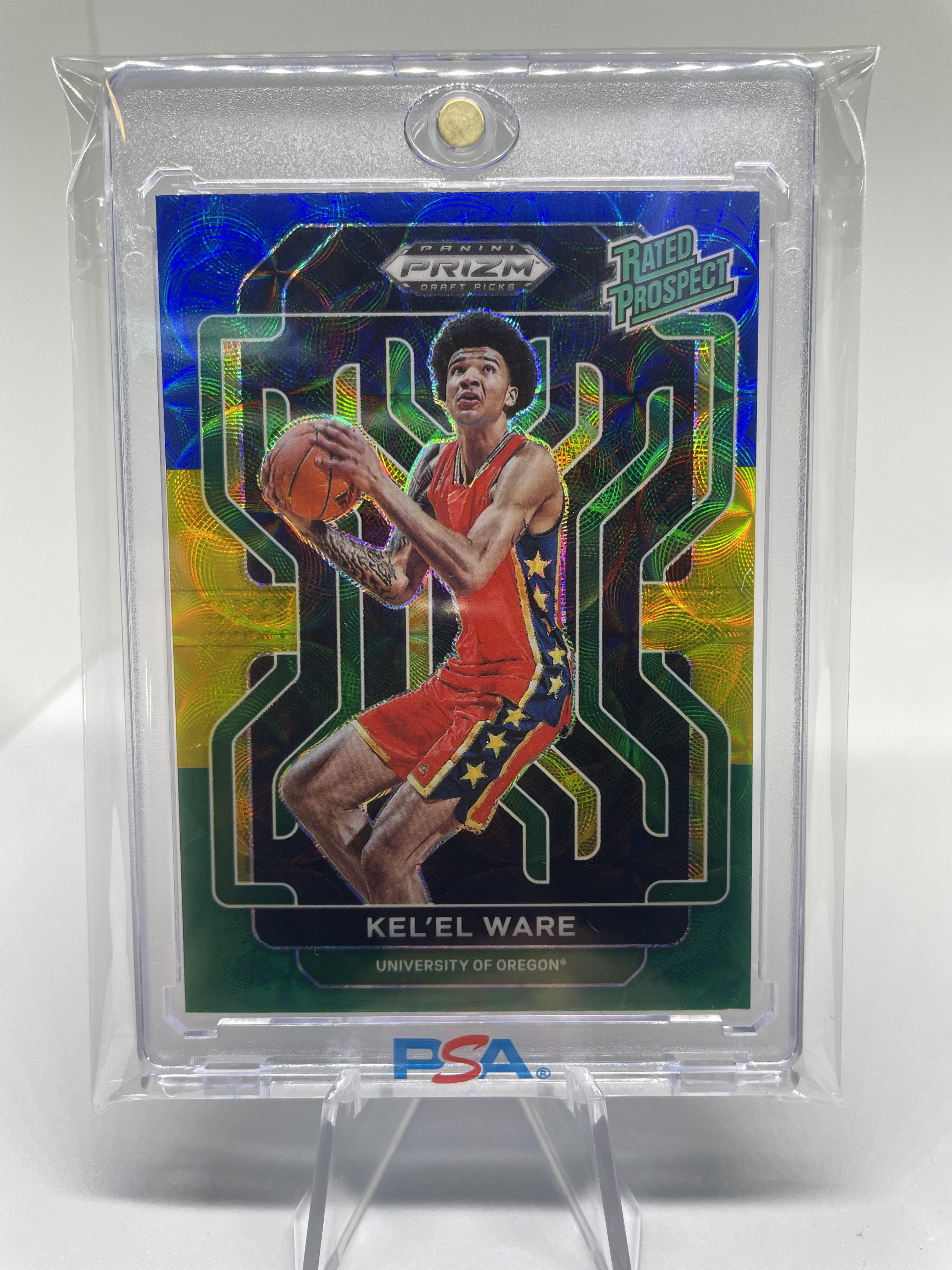 2022-23 Panini Prizm Draft Picks Kel'El Ware Green Yellow Blue Prizm SP Rookie