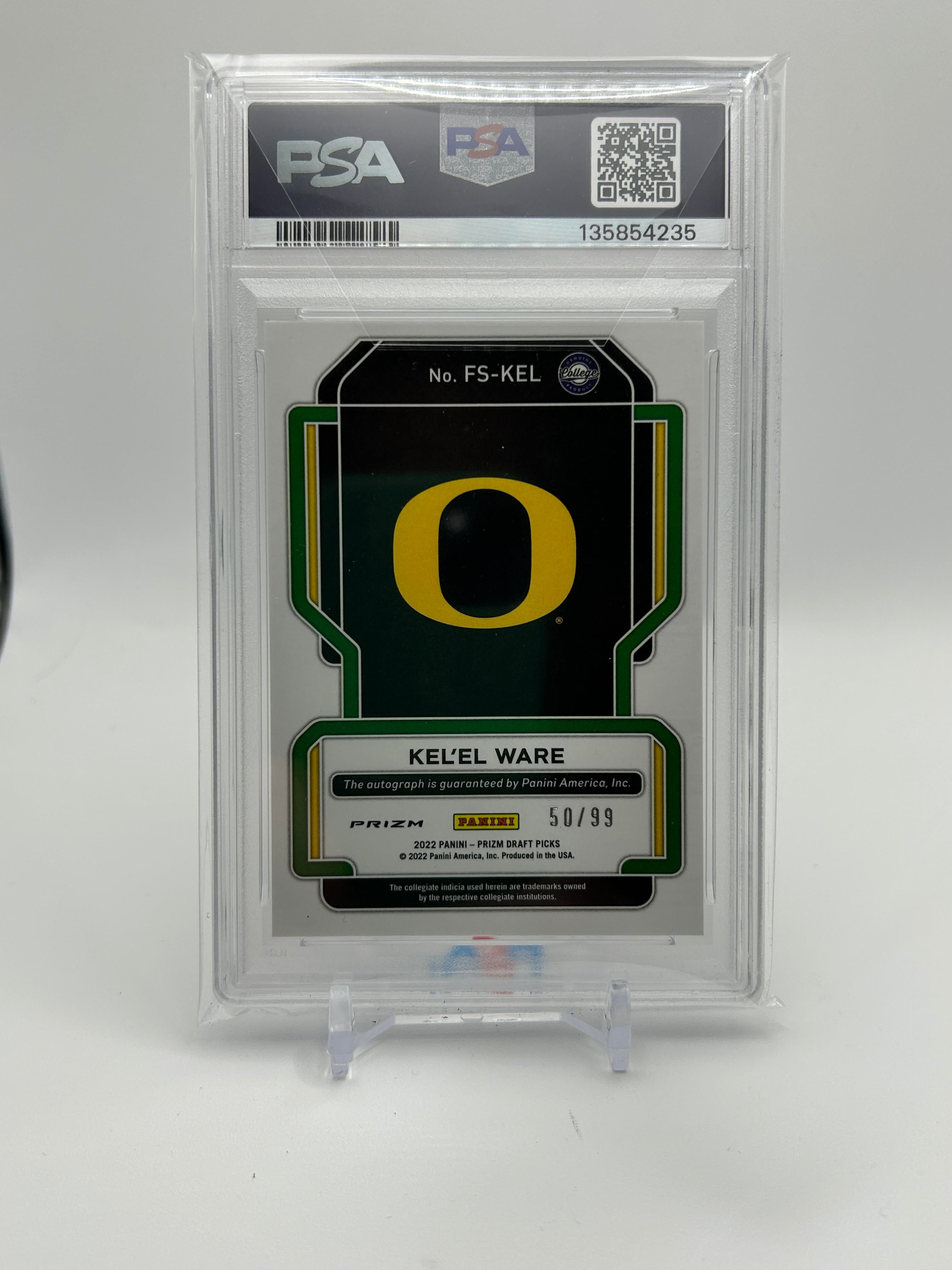 2022-23 Panini Prizm Draft Picks Kel'El Ware Purple Ice Rookie Auto /99 PSA 9
