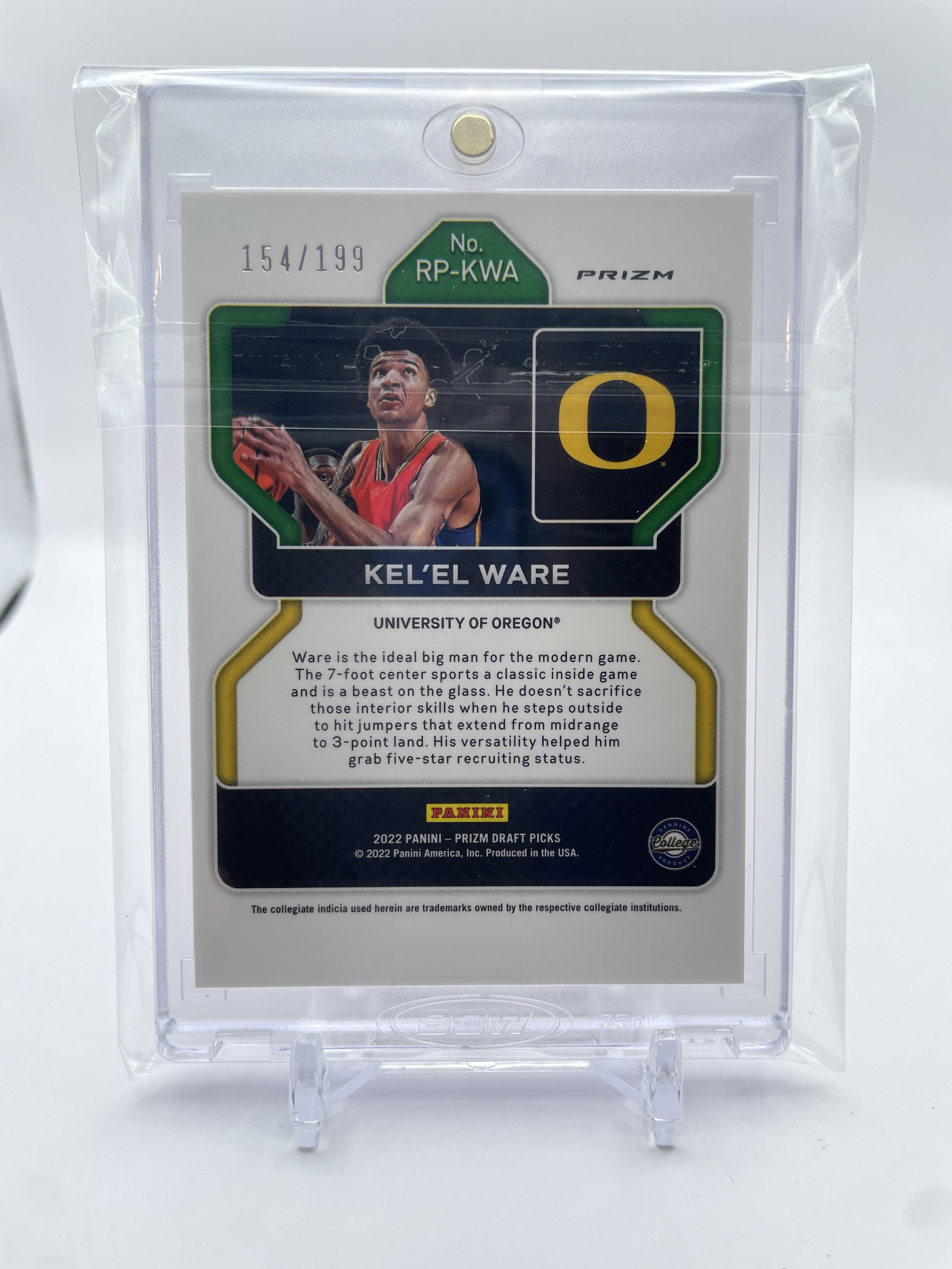 2022-23 Panini Prizm Draft Picks Kel'El Ware Rated Prospect Blue Prizm RC /199