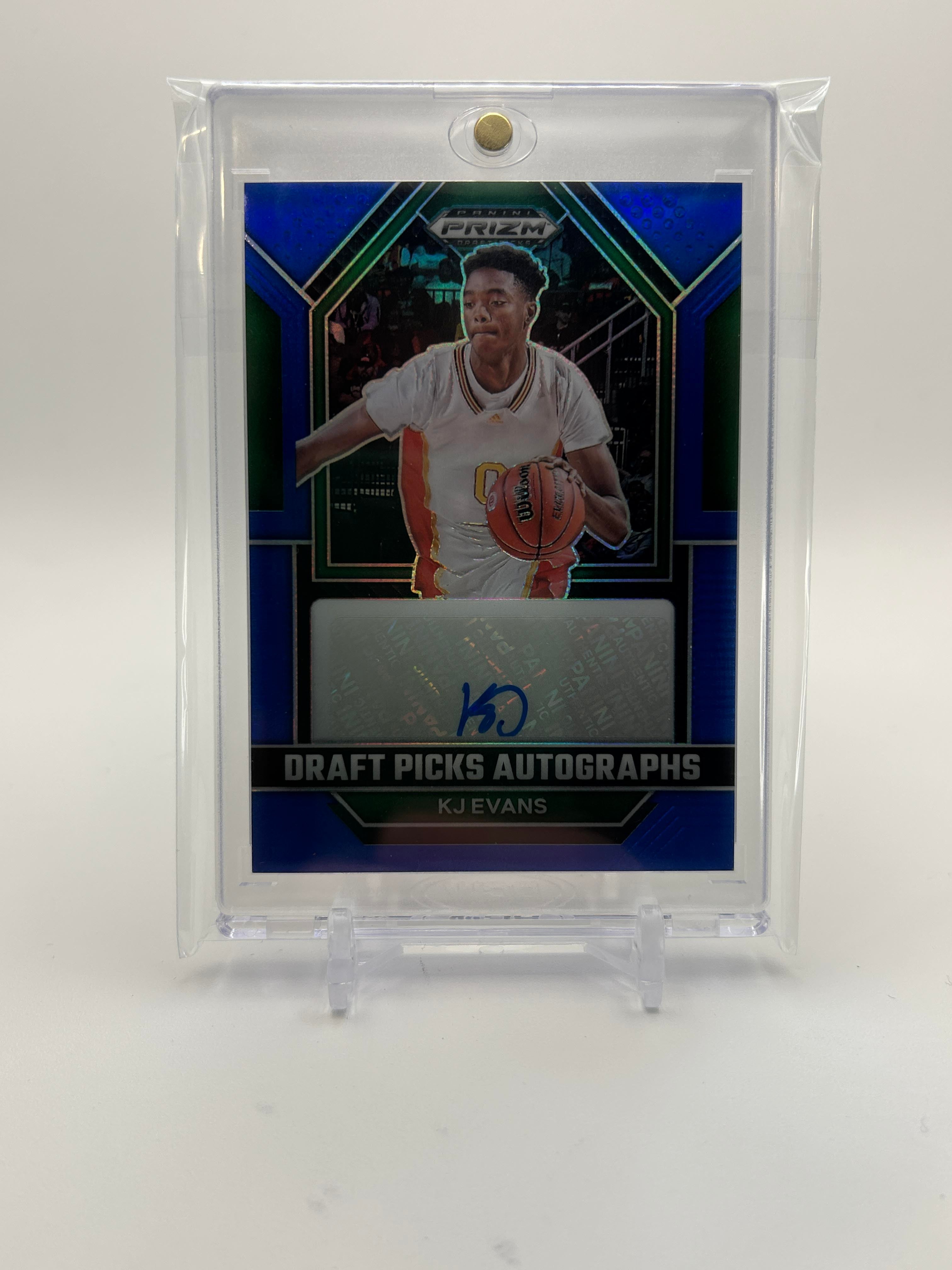 2022-23 Panini Prizm Draft Picks Kwame KJ Evans Draft Picks Blue Prizm Auto /125