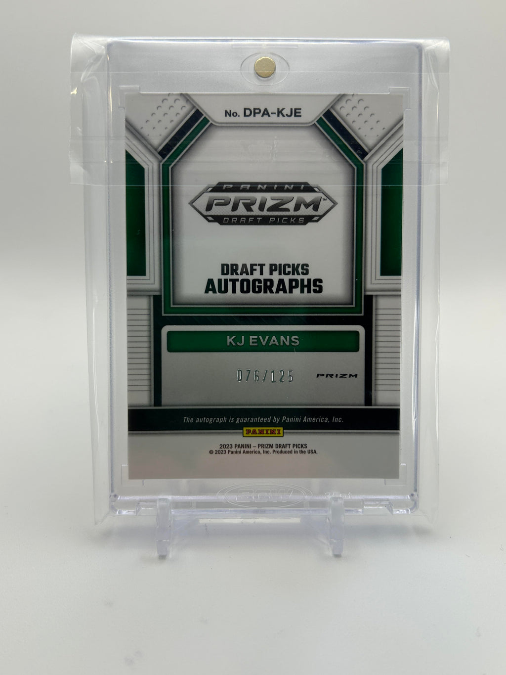 2022-23 Panini Prizm Draft Picks Kwame KJ Evans Draft Picks Blue Prizm Auto /125