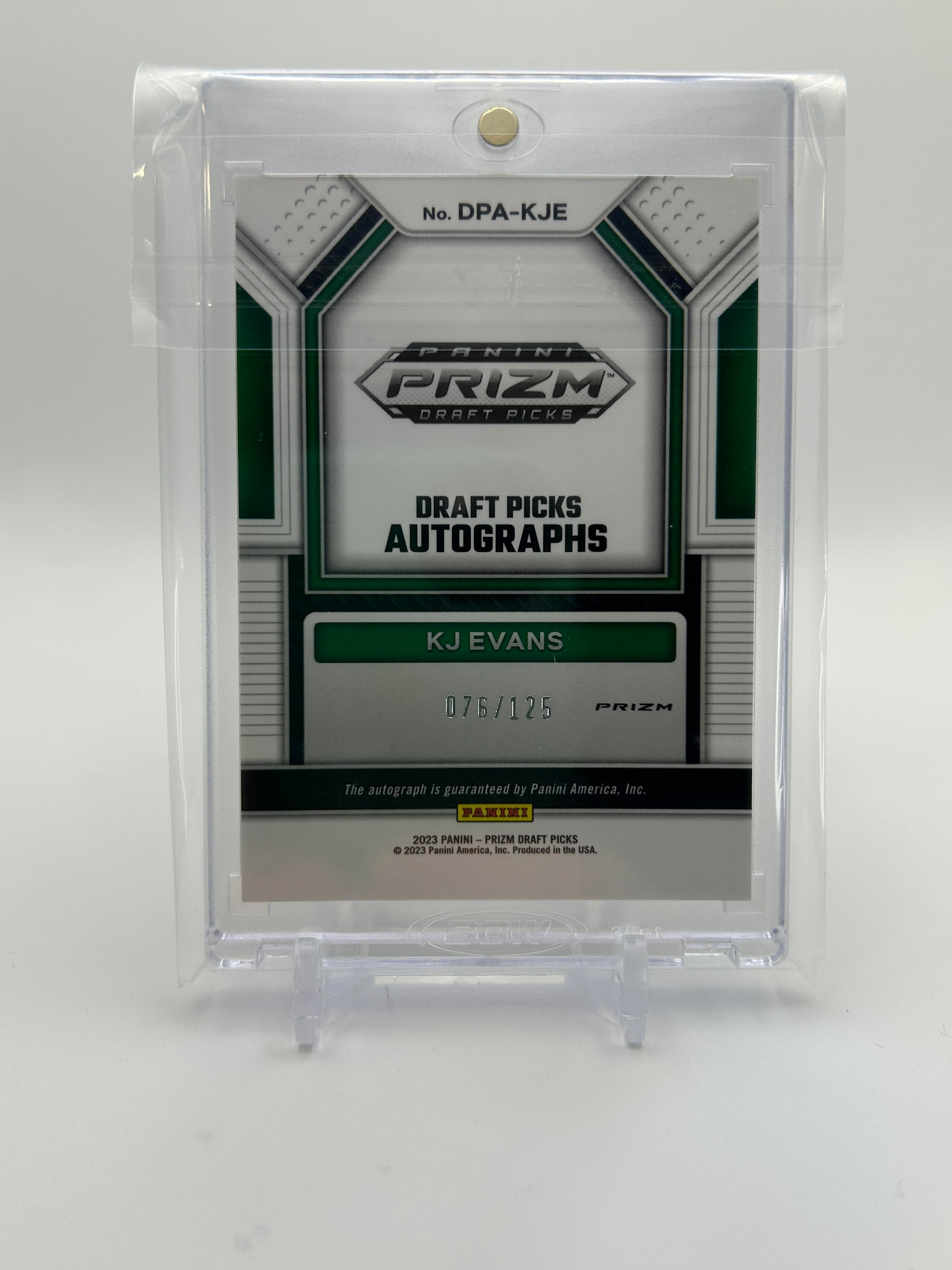 2022-23 Panini Prizm Draft Picks Kwame KJ Evans Draft Picks Blue Prizm Auto /125