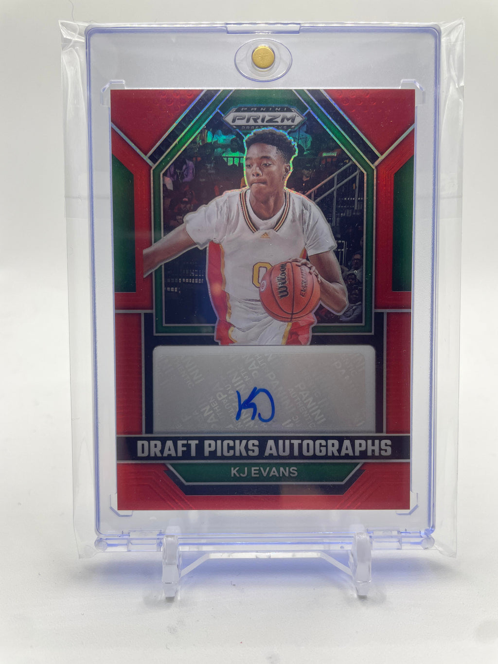2022-23 Panini Prizm Draft Picks Kwame KJ Evans Draft Picks Red Prizm Auto /149