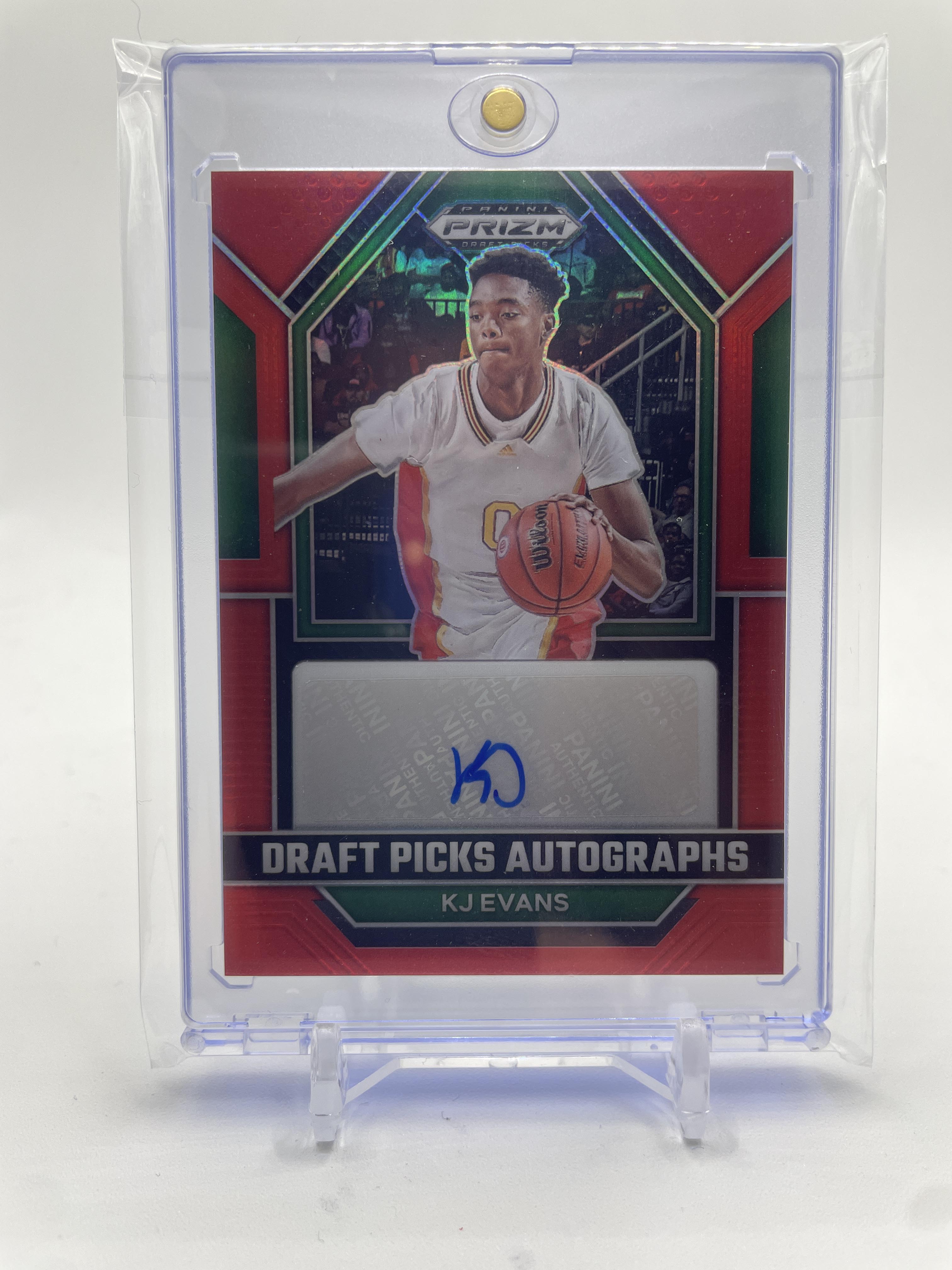 2022-23 Panini Prizm Draft Picks Kwame KJ Evans Draft Picks Red Prizm Auto /149