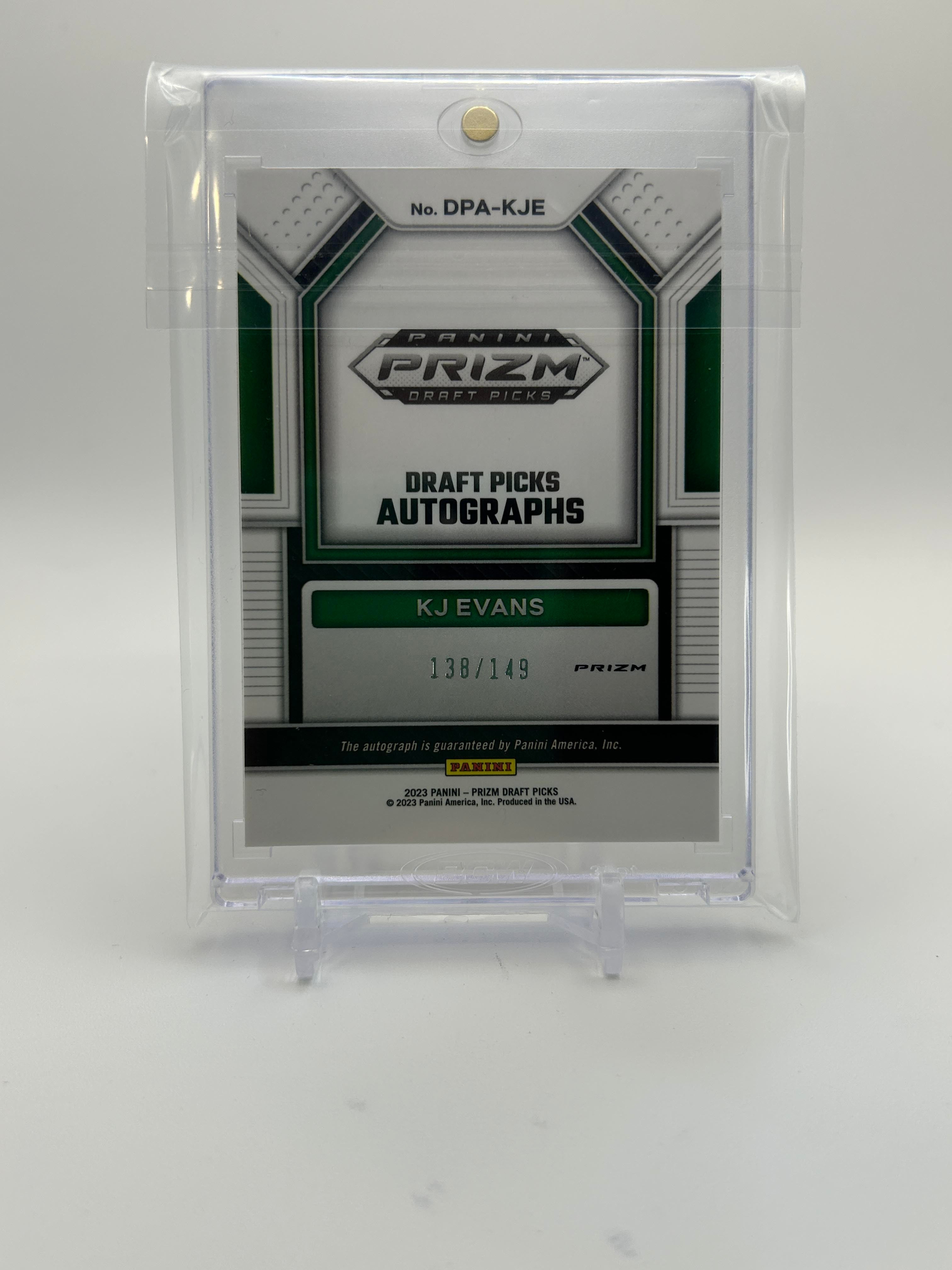 2022-23 Panini Prizm Draft Picks Kwame KJ Evans Draft Picks Red Prizm Auto /149