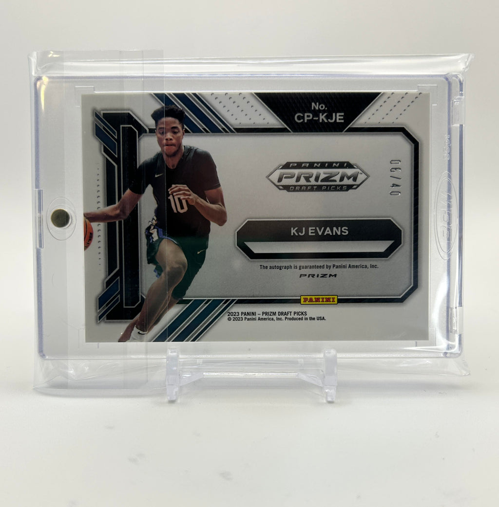 2022-23 Panini Prizm Draft Picks Kwame KJ Evans Pemanship Choice Red Auto /40