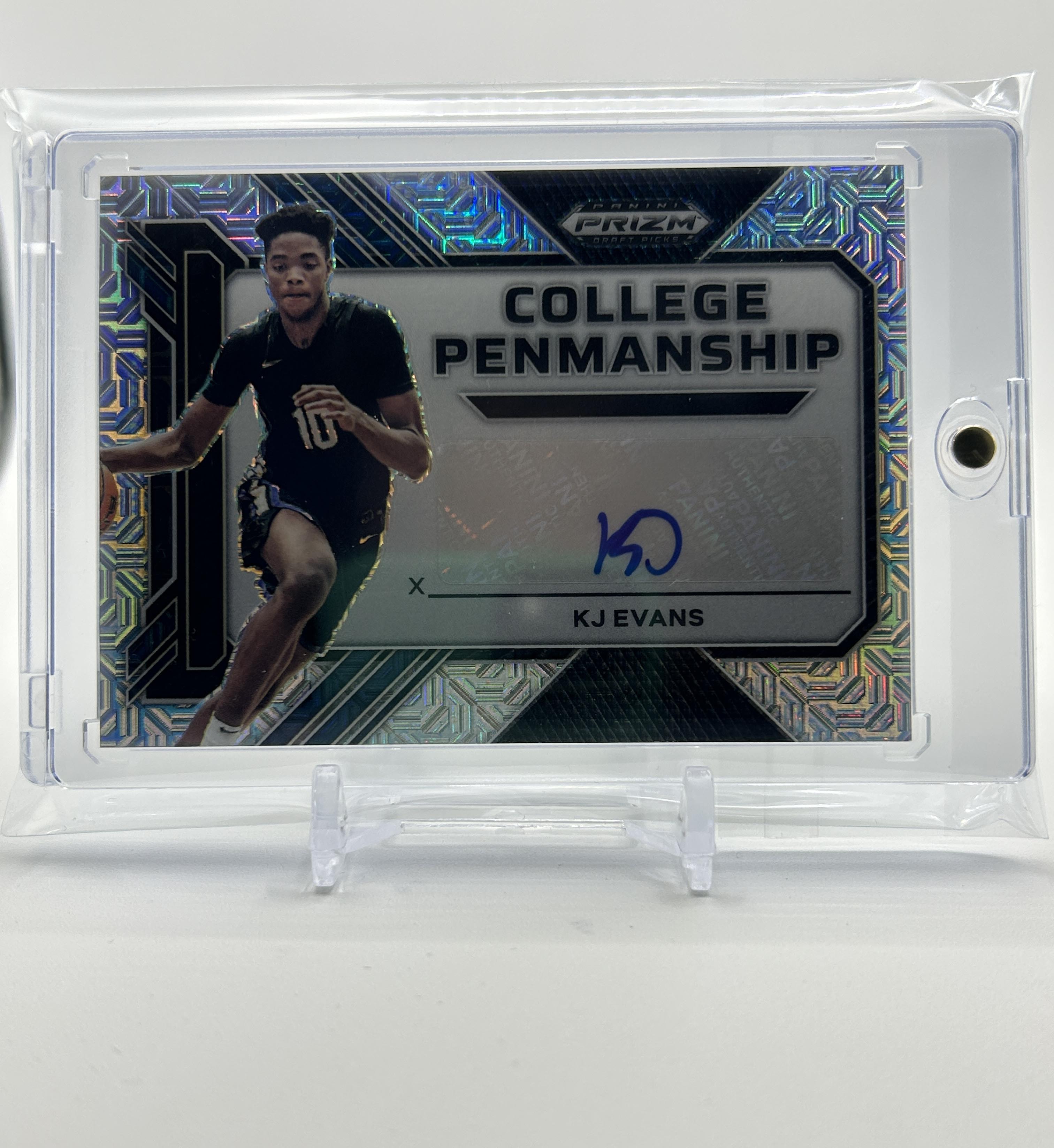 2022-23 Panini Prizm Draft Picks Kwame KJ Evans Pemanship Mojo Prizm Auto /25