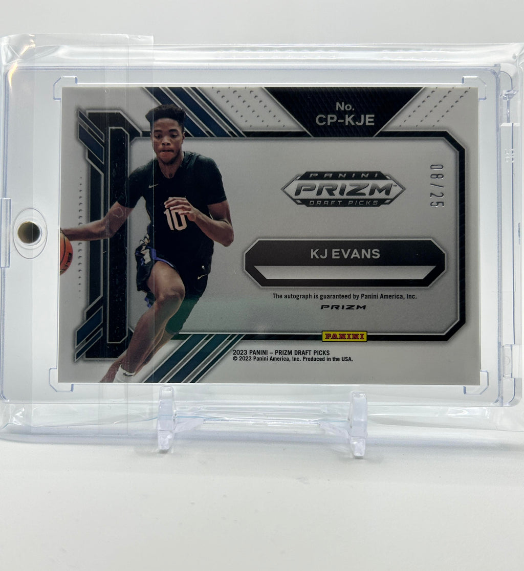 2022-23 Panini Prizm Draft Picks Kwame KJ Evans Pemanship Mojo Prizm Auto /25
