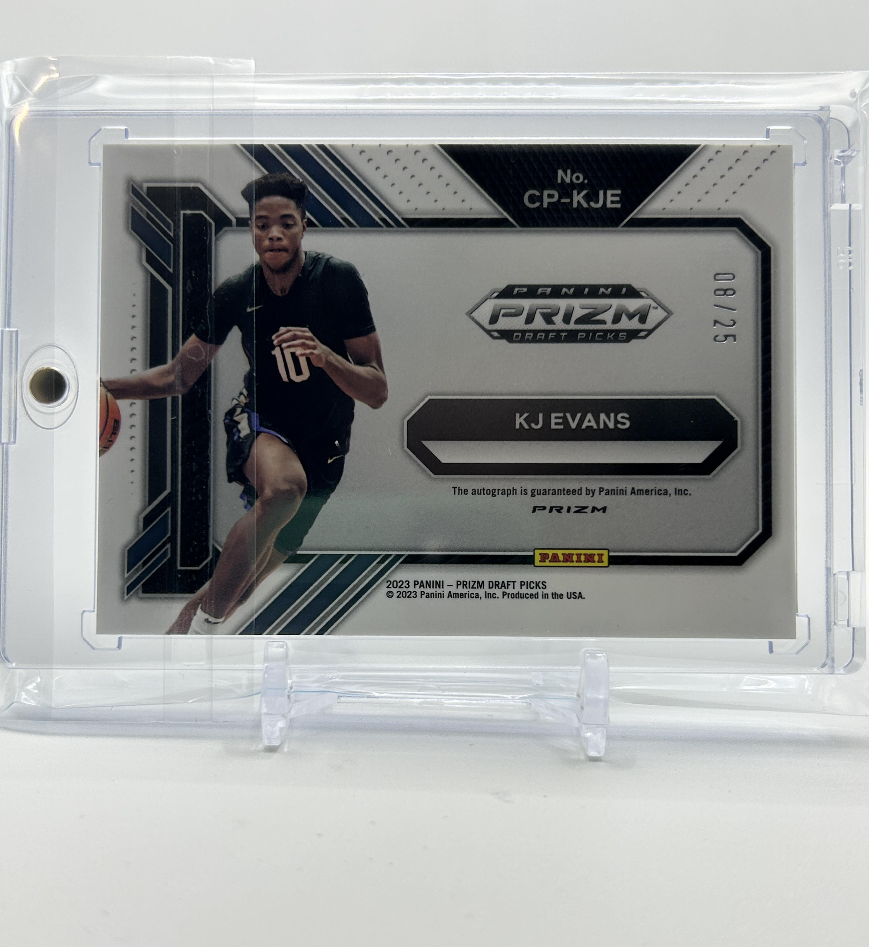 2022-23 Panini Prizm Draft Picks Kwame KJ Evans Pemanship Mojo Prizm Auto /25