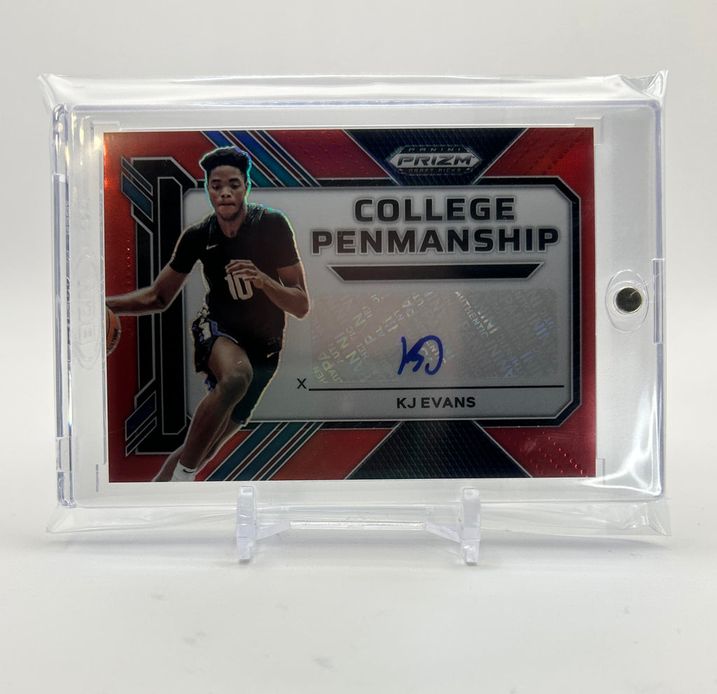 2022-23 Panini Prizm Draft Picks Kwame KJ Evans Pemanship Red Prizm Auto /199