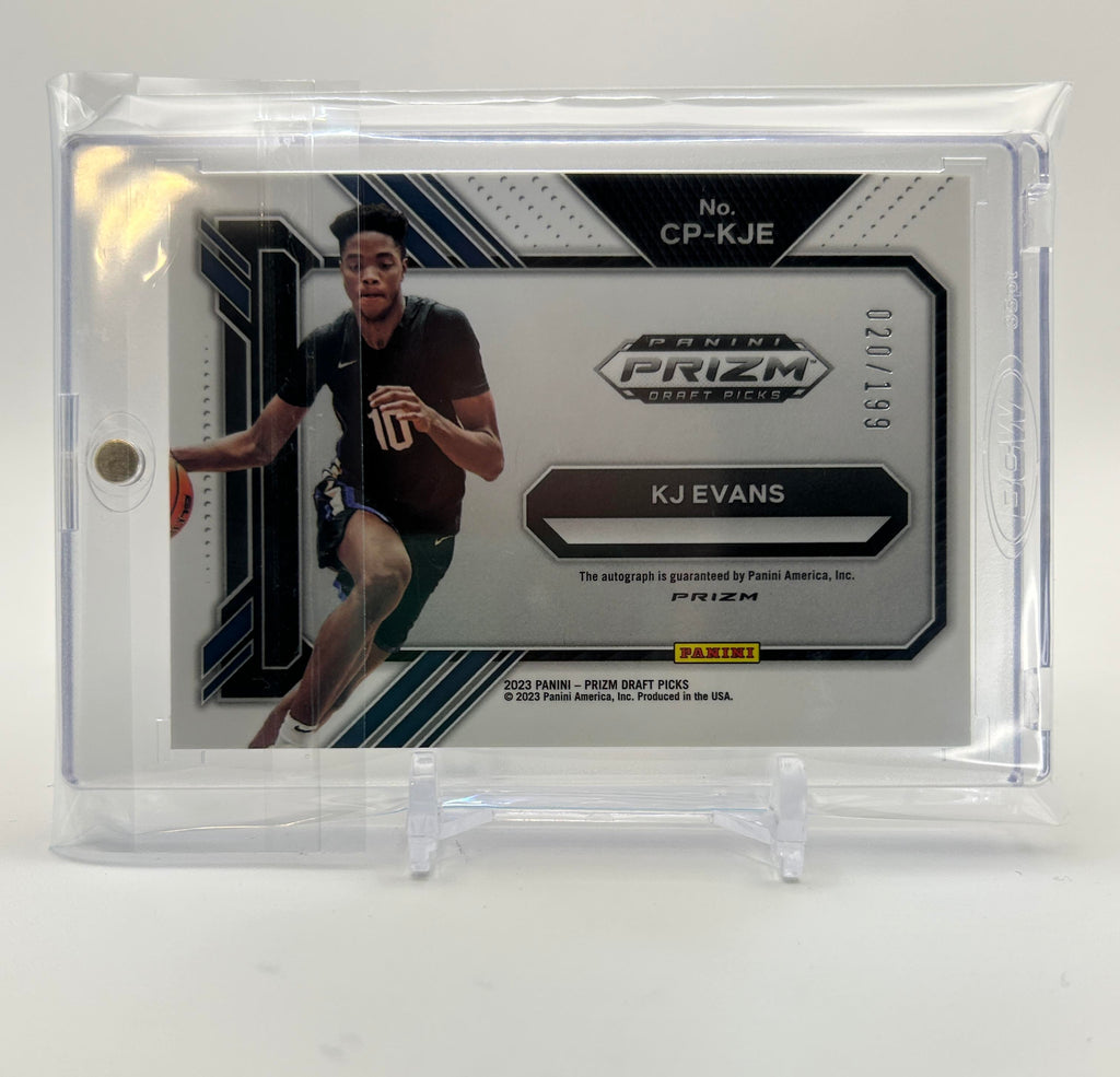 2022-23 Panini Prizm Draft Picks Kwame KJ Evans Pemanship Red Prizm Auto /199