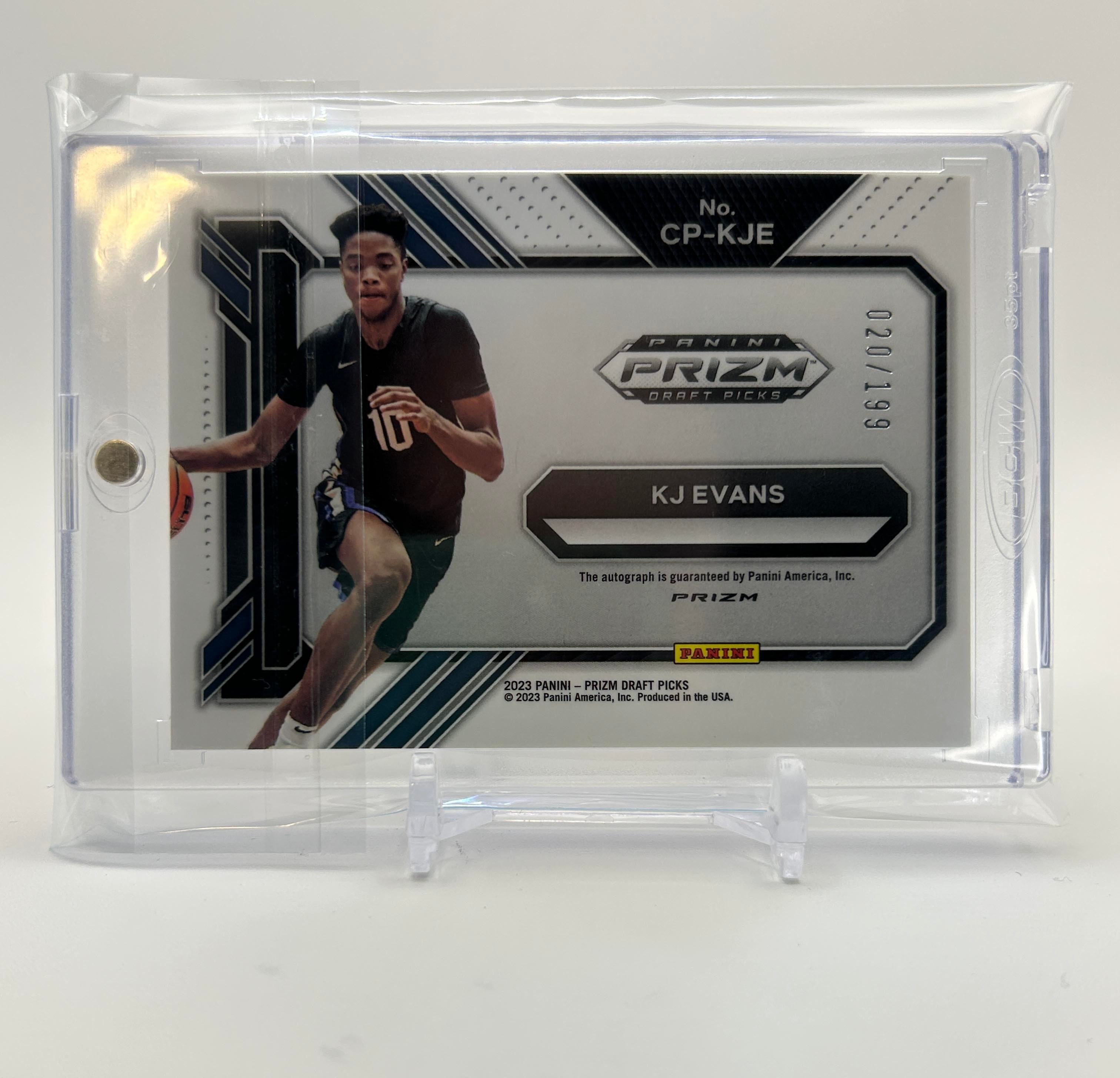 2022-23 Panini Prizm Draft Picks Kwame KJ Evans Pemanship Red Prizm Auto /199
