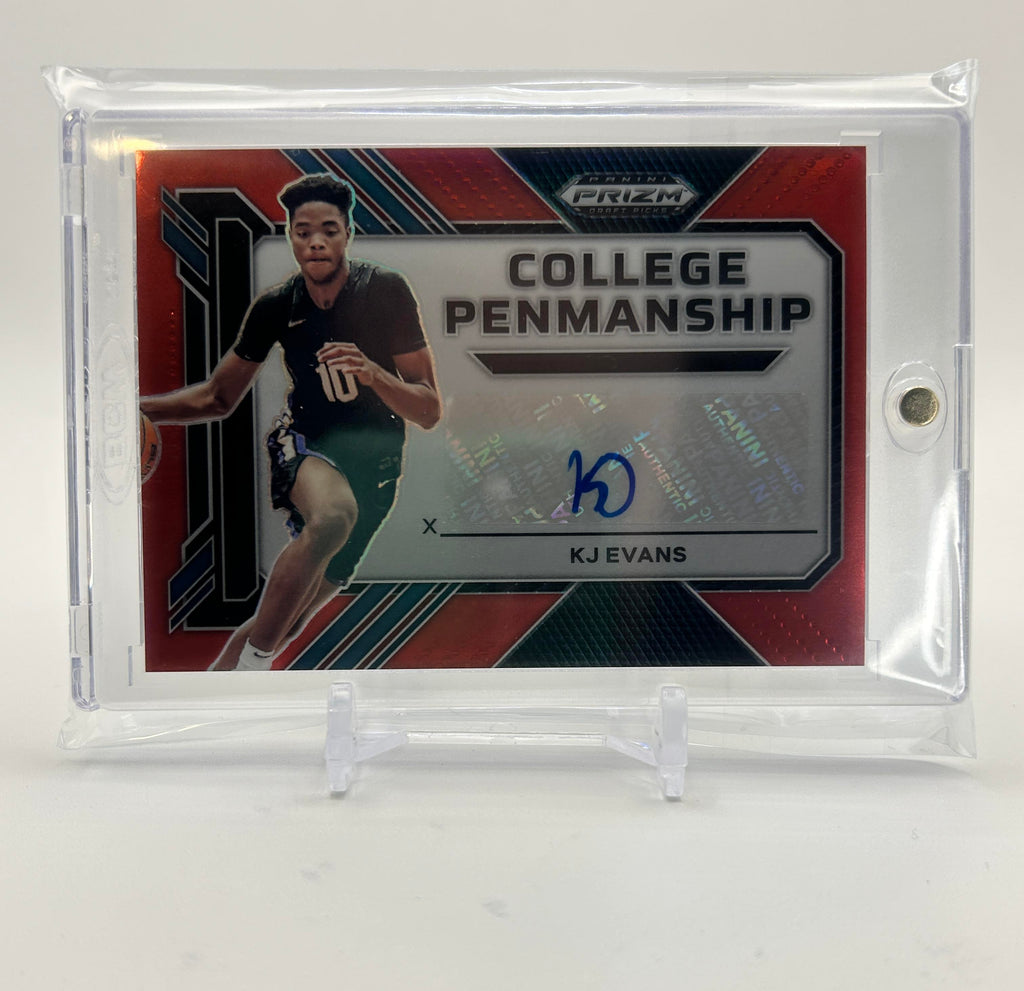 2022-23 Panini Prizm Draft Picks Kwame KJ Evans Pemanship Red Prizm Auto /199