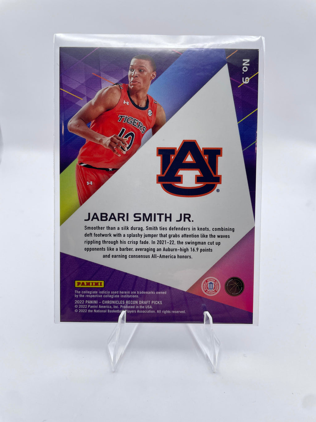 2022-23 Panini Recon Jabari Smith Jr. Purple Holo Prizm Rookie /99