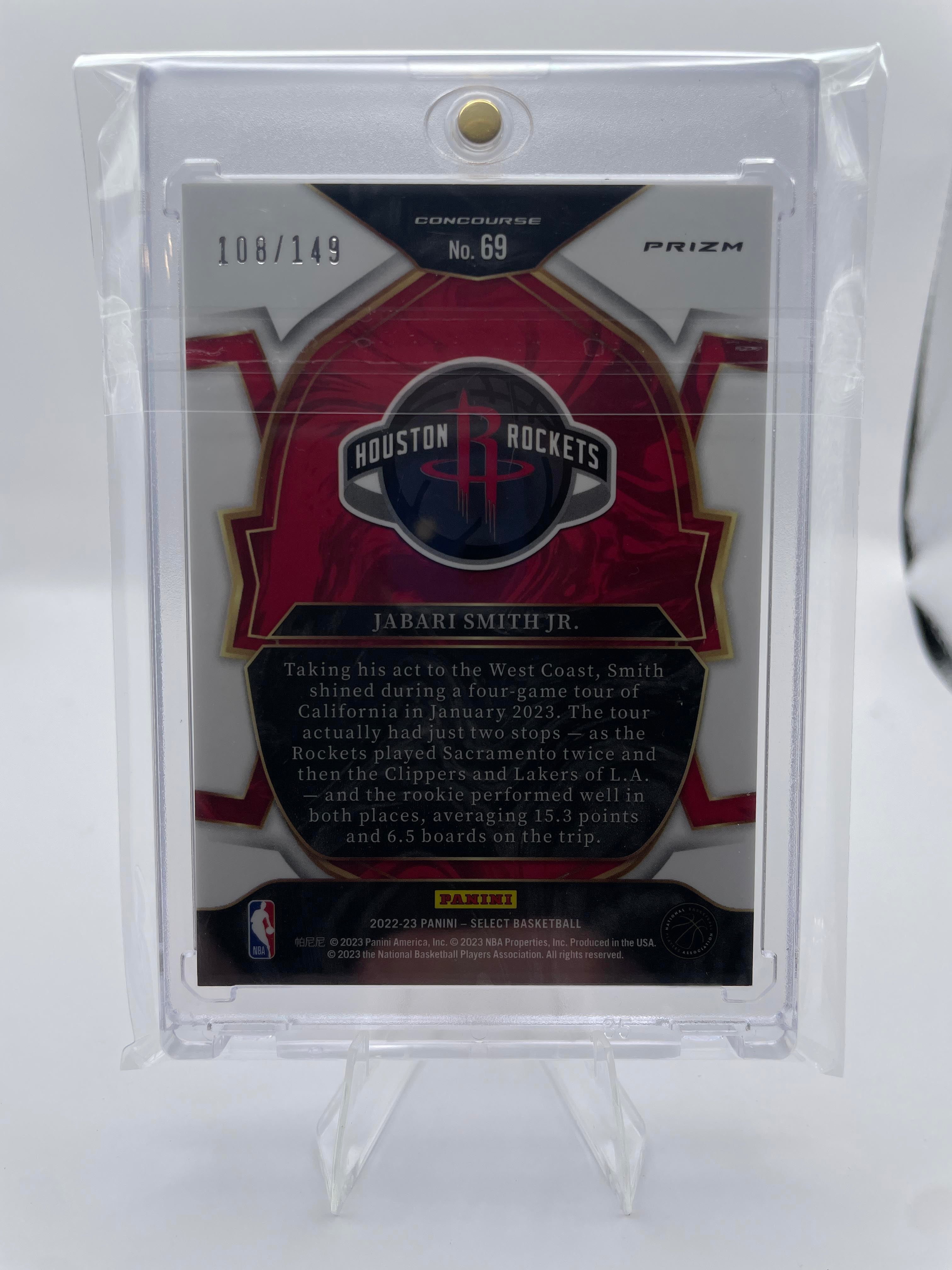 2022-23 Panini Select Jabari Smith Jr. Concourse White Prizm Rookie /149