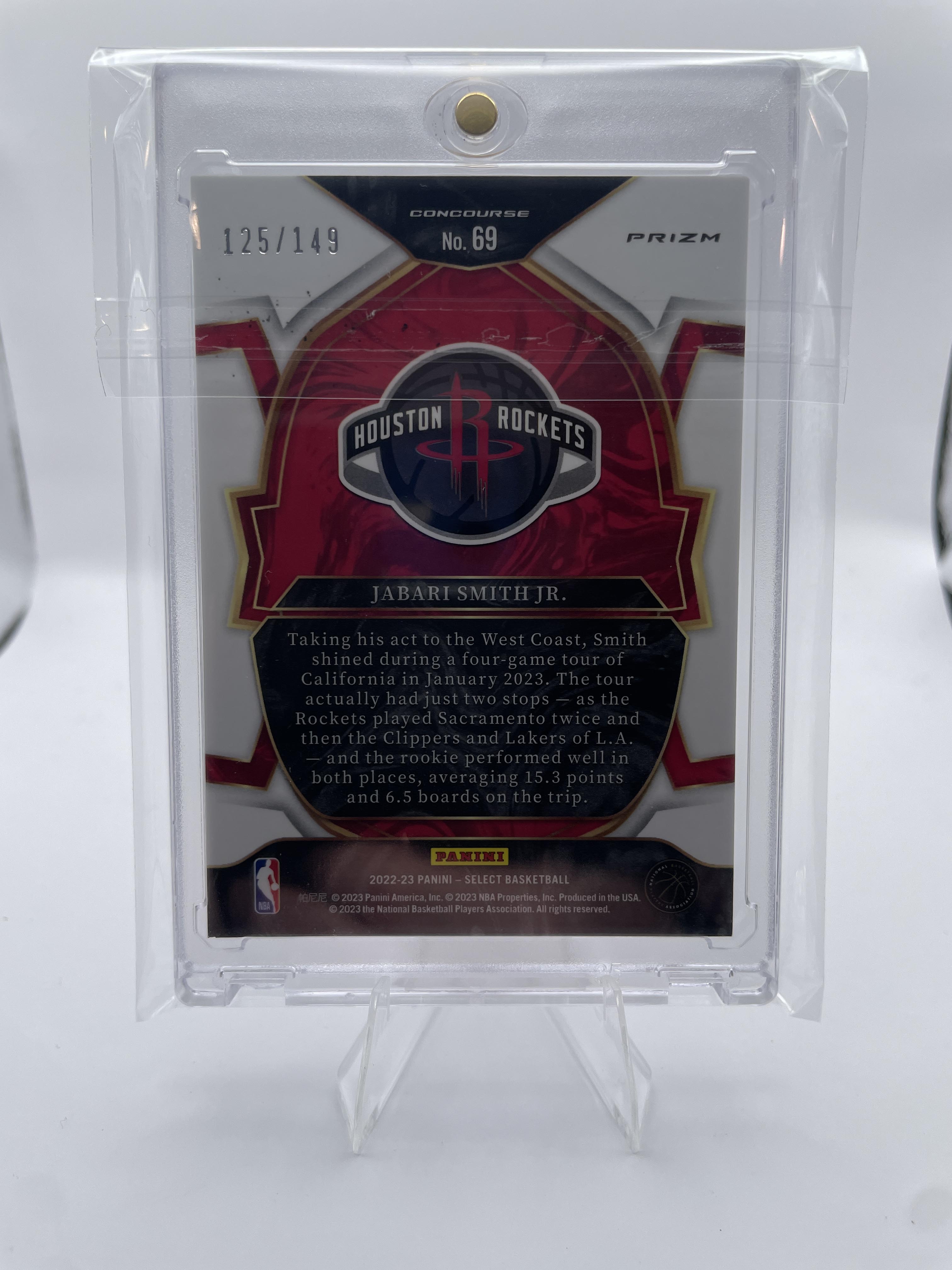 2022-23 Panini Select Jabari Smith Jr. Concourse White Prizm Rookie /149