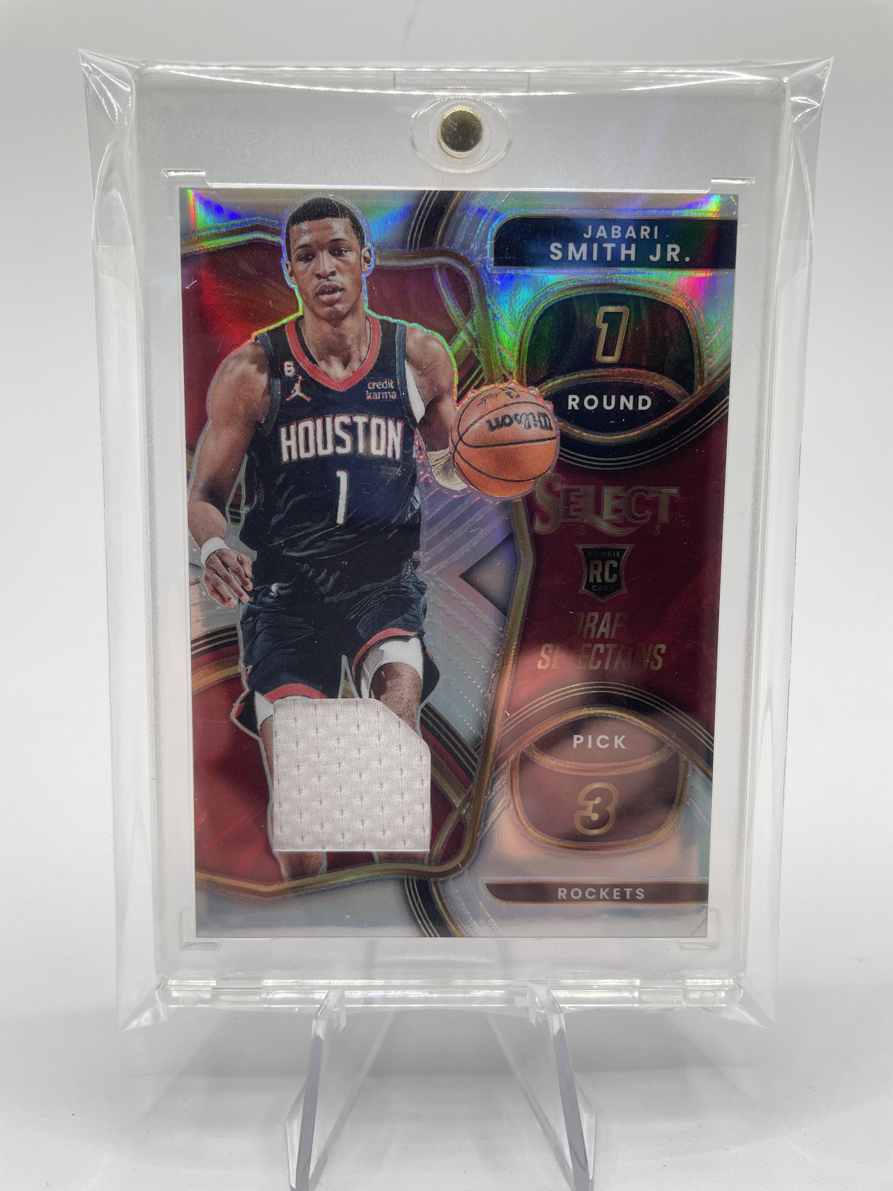 2022-23 Panini Select Jabari Smith Jr. Draft Selections Prizm Patch Rookie SP