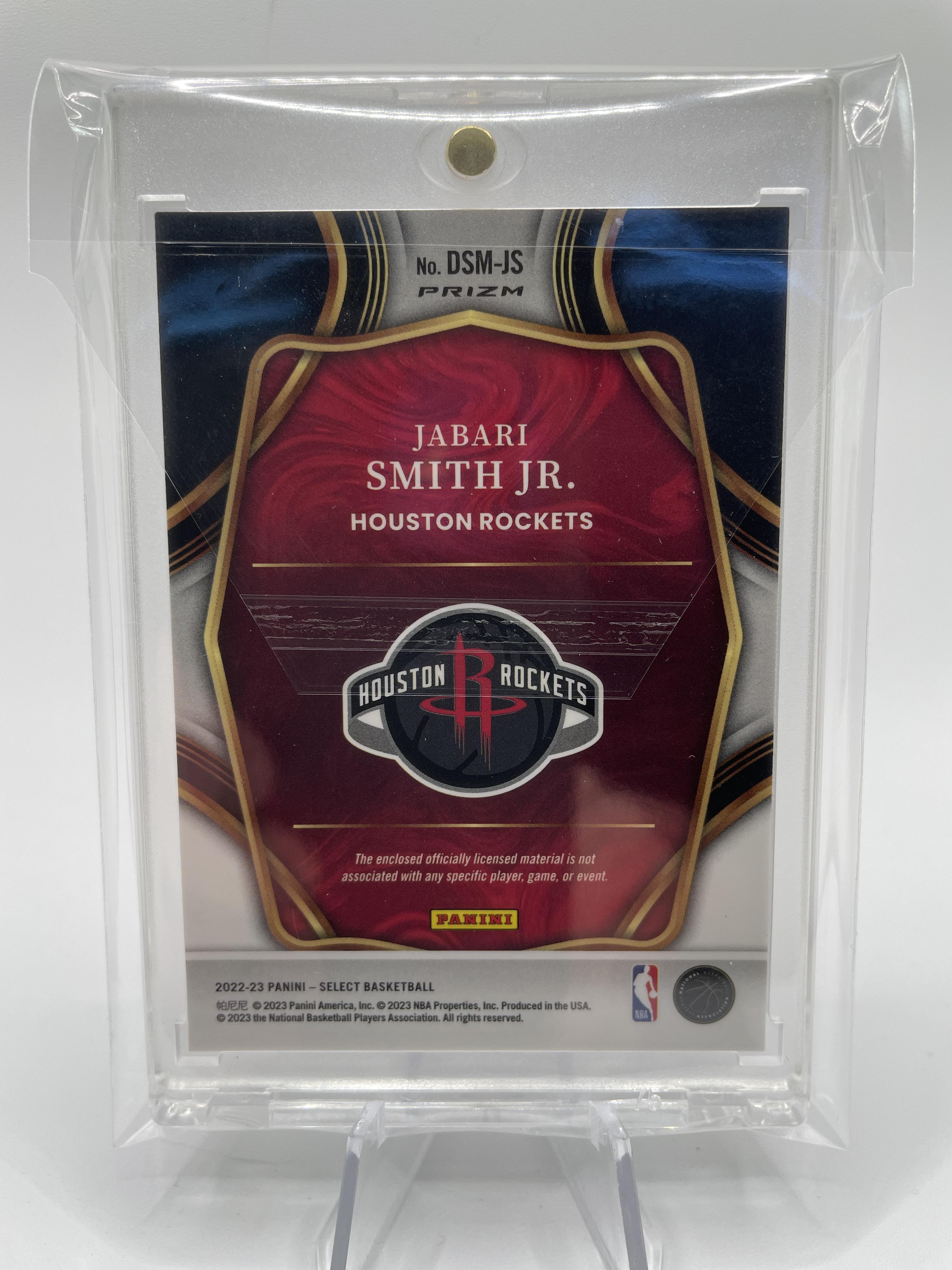 2022-23 Panini Select Jabari Smith Jr. Draft Selections Prizm Patch Rookie SP