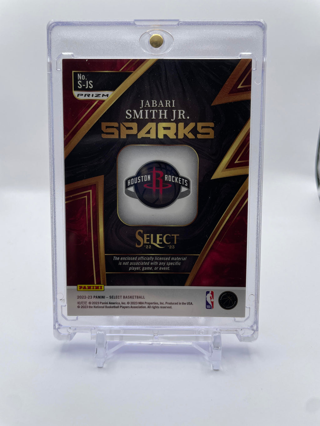 2022-23 Panini Select Jabari Smith Jr. Sparks Prizm Patch Rookie SP