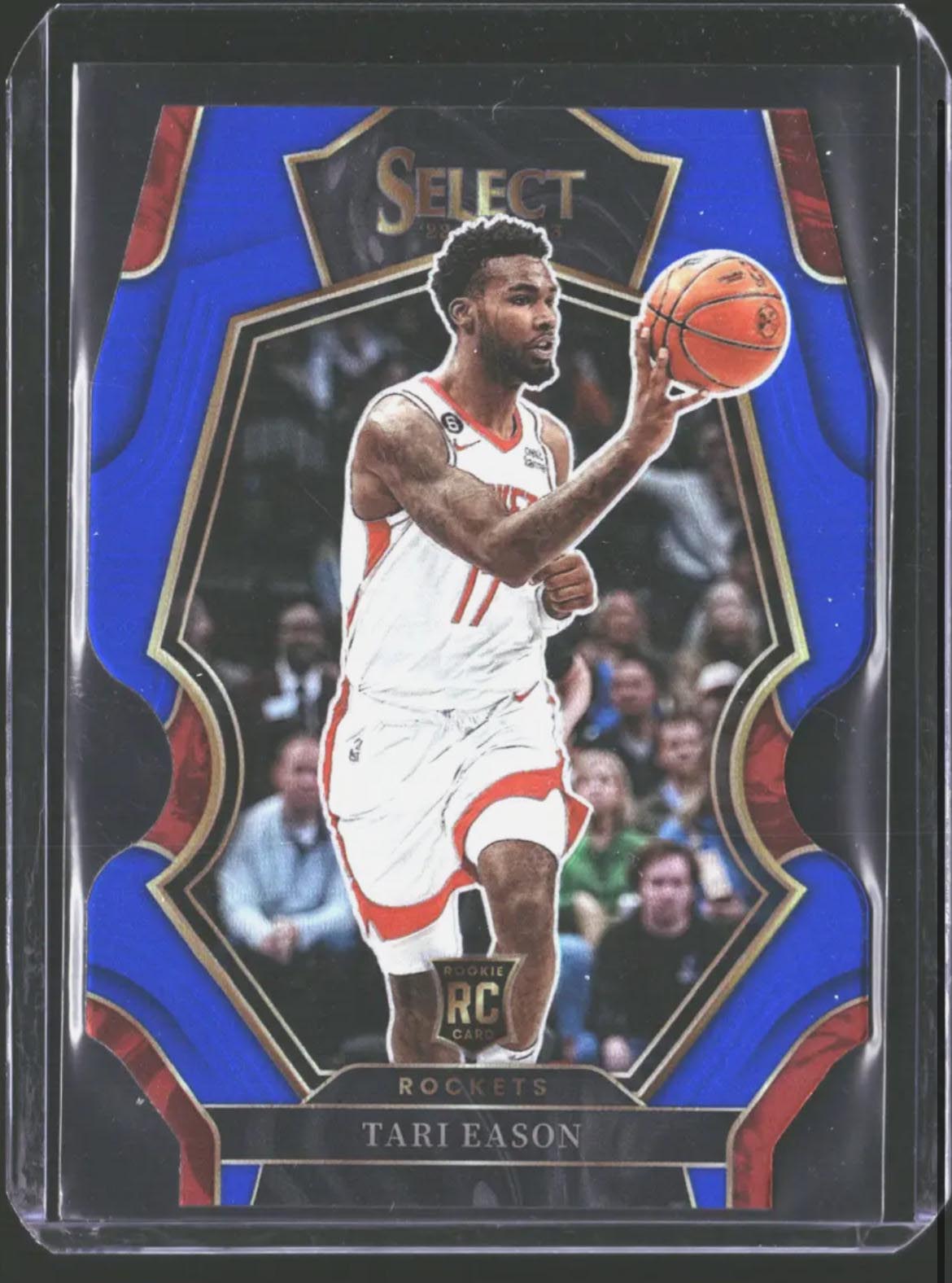 2022-23 Panini Select Tari Eason Premier Level Blue Prizm Die-Cut Rookie /249