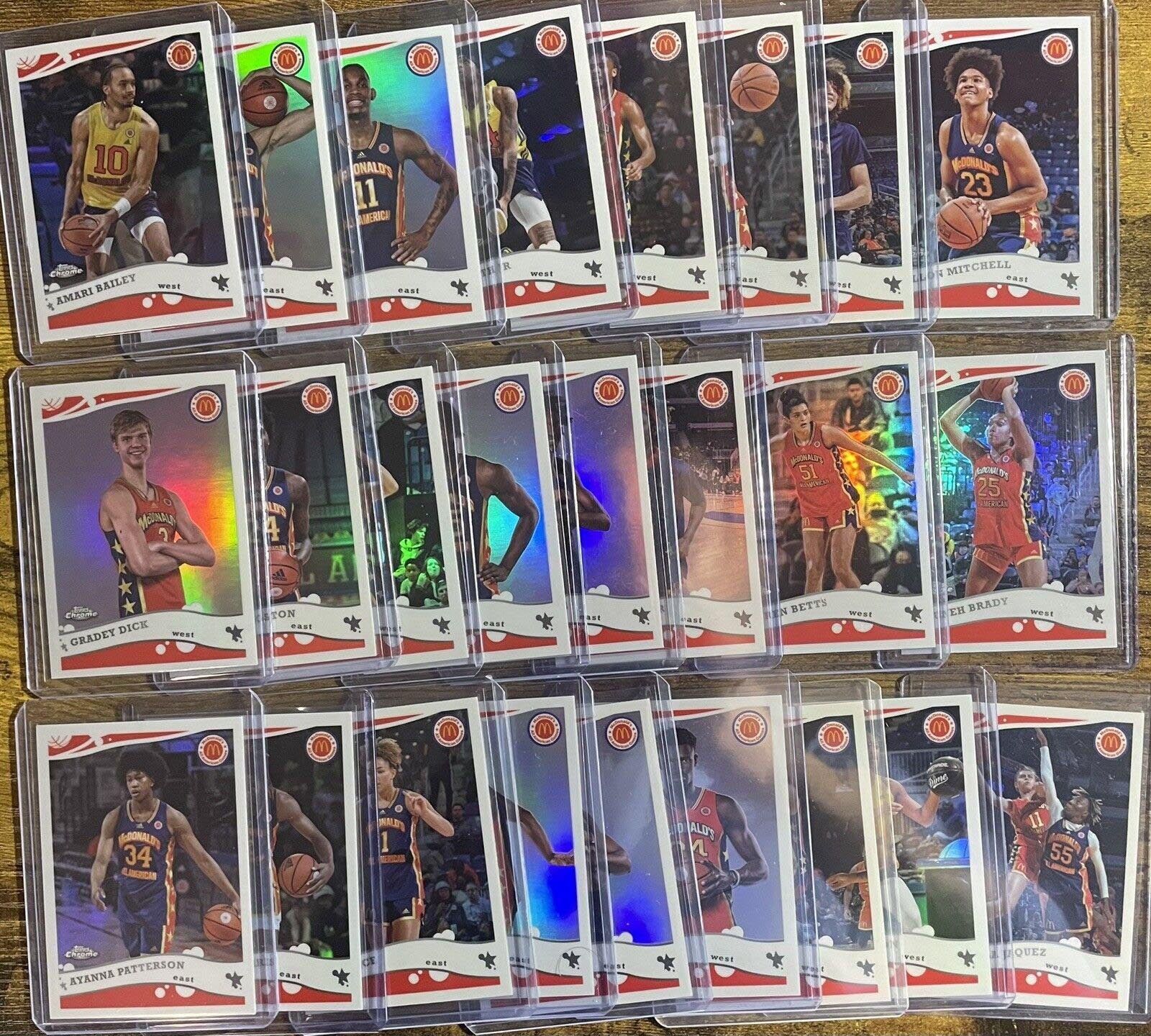 2022-23 Topps Chrome McDonalds All-American Complete 2006 Throwback Insert Set