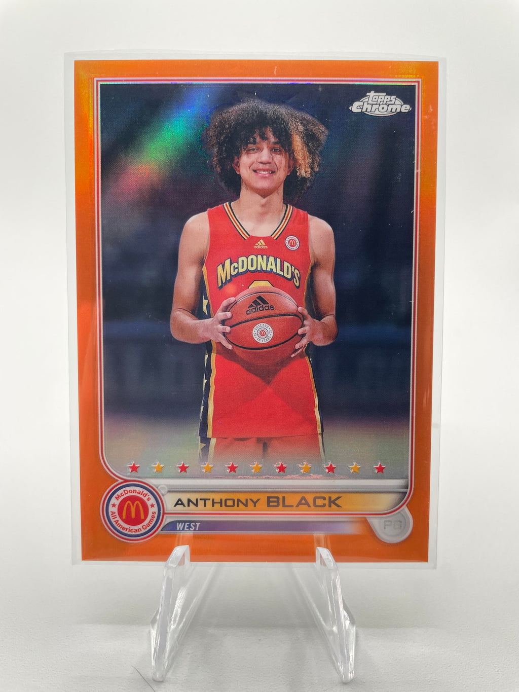 2022-23 Topps McDonald's Chrome Anthony Black Orange Refractor Rookie /25