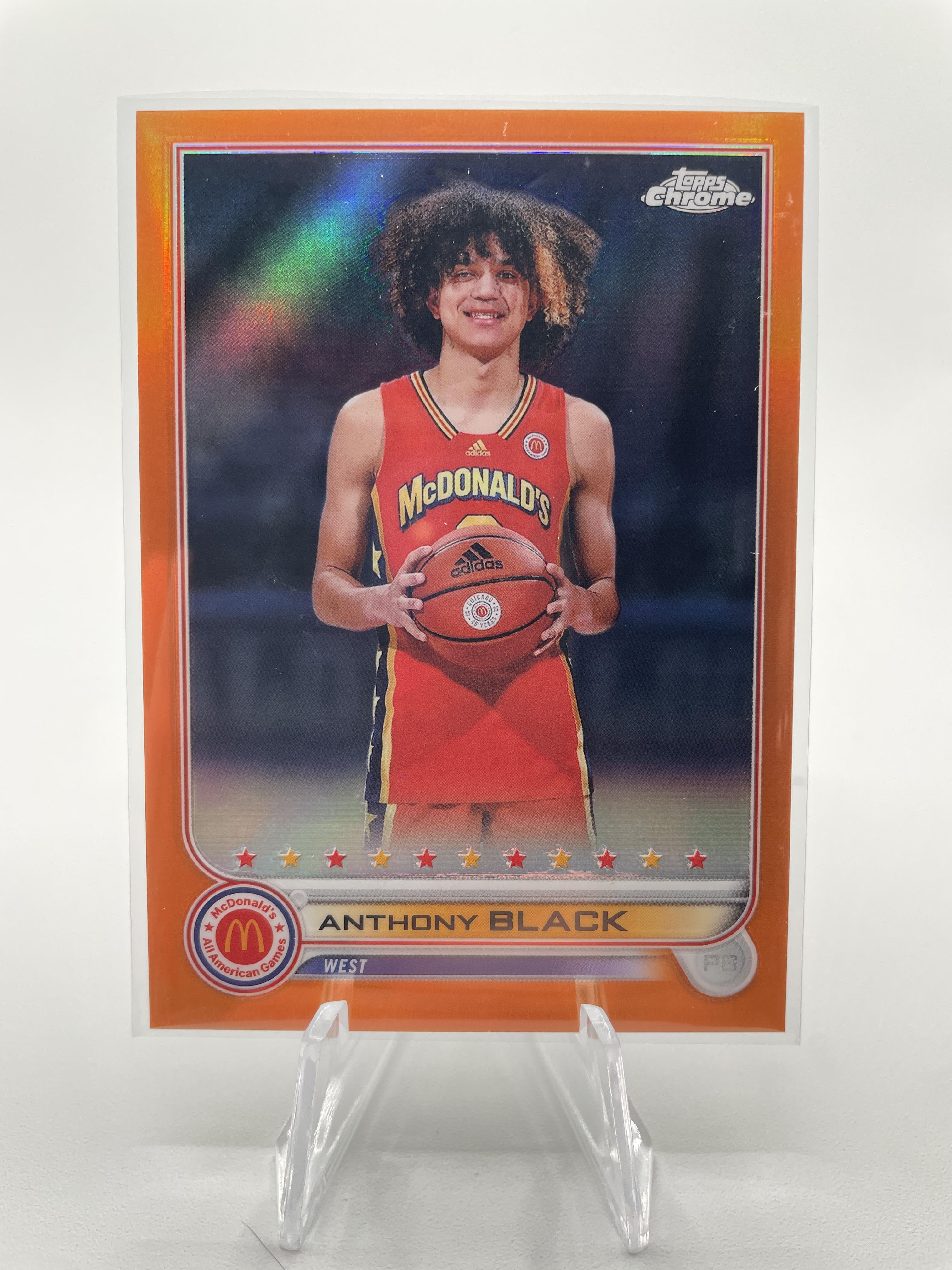 2022-23 Topps McDonald's Chrome Anthony Black Orange Refractor Rookie /25