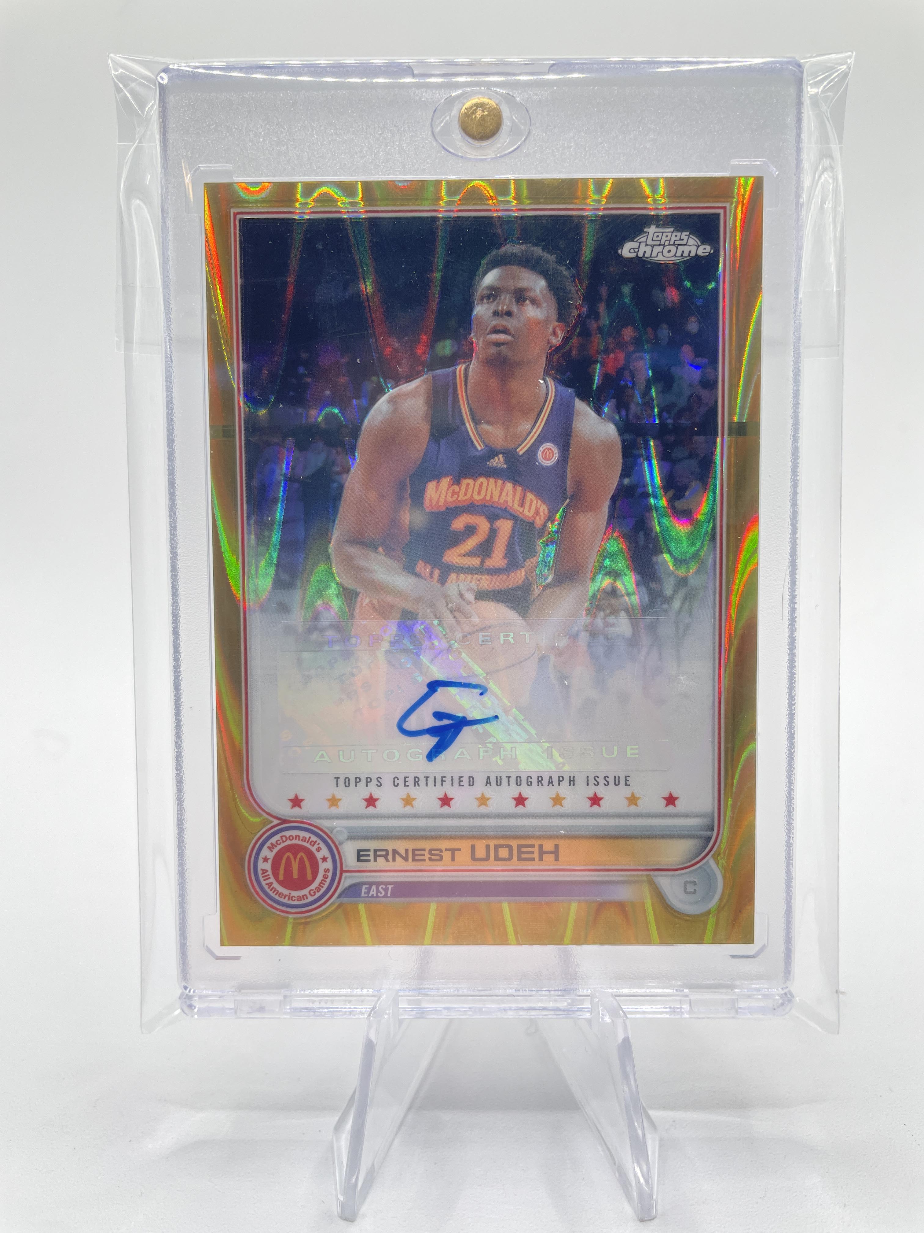 2022-23 Topps McDonald's Chrome Ernest Udeh Gold Refractor Rookie Auto /50