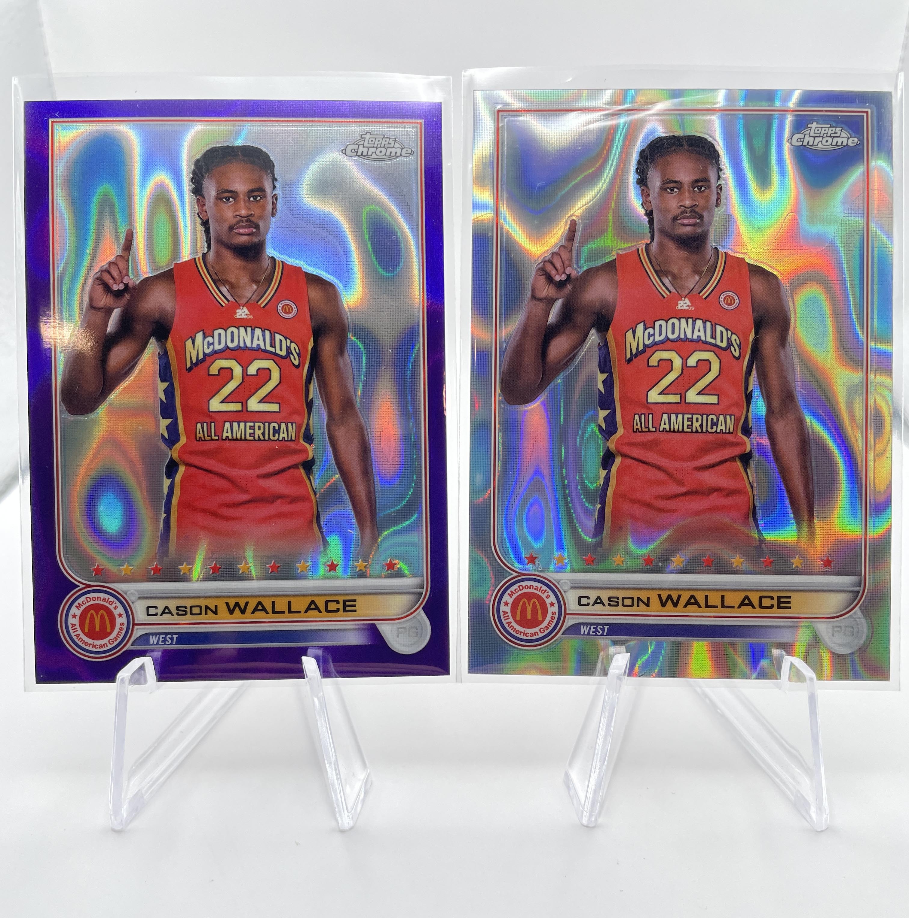 2022-23 Topps McDonald's Chrome Cason Wallace Purple Refractor /299 + Lava /399