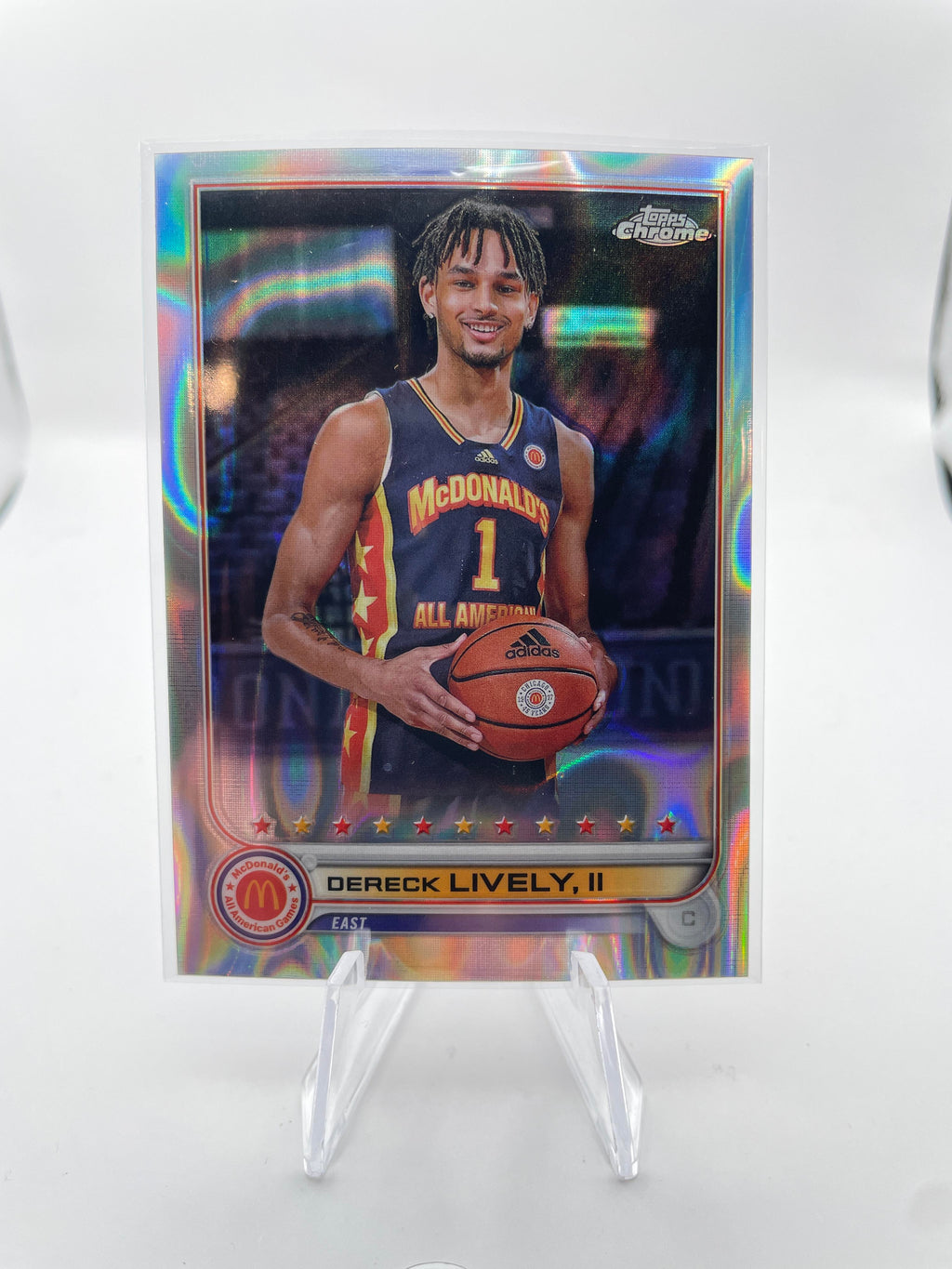 2022-23 Topps McDonald's Chrome Dereck Lively Wave Refractor Rookie /299