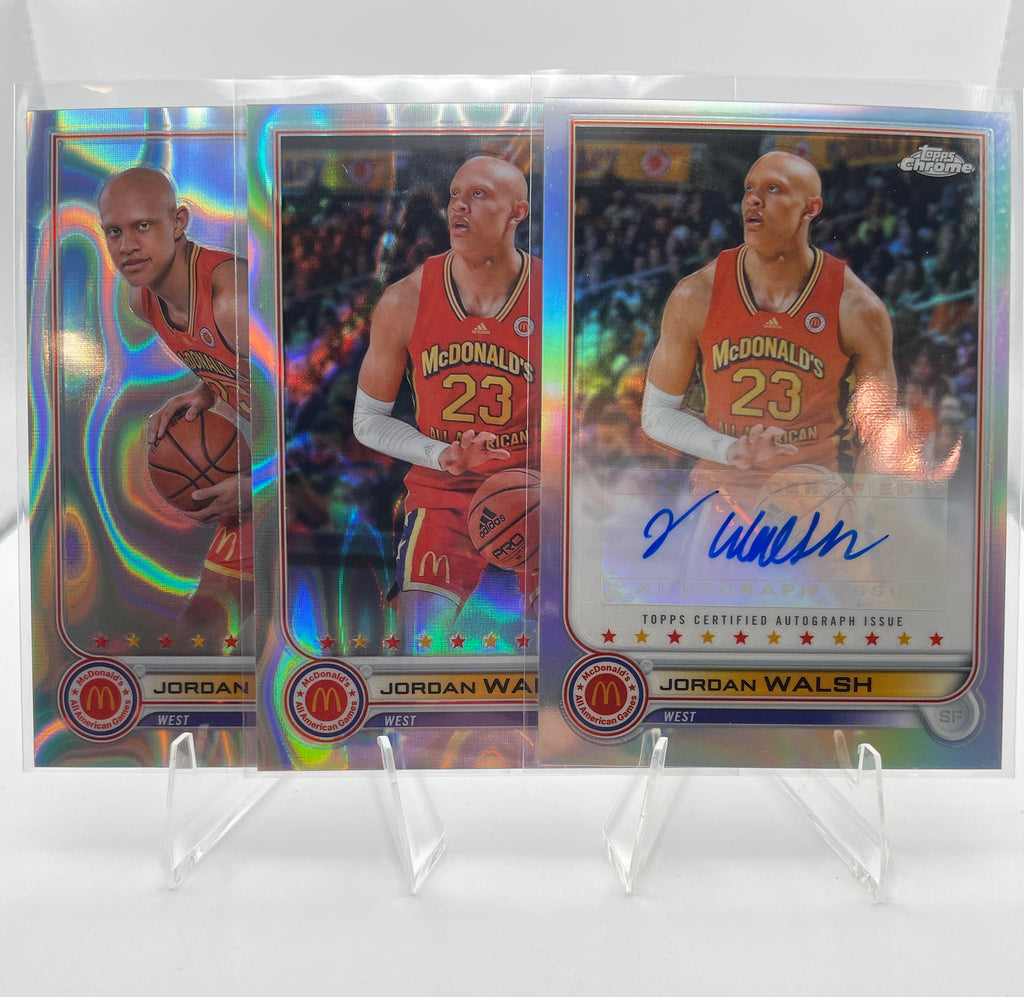 2022-23 Topps McDonald's Chrome Jordan Walsh Refractor Auto + Lava /399 Set (x2)