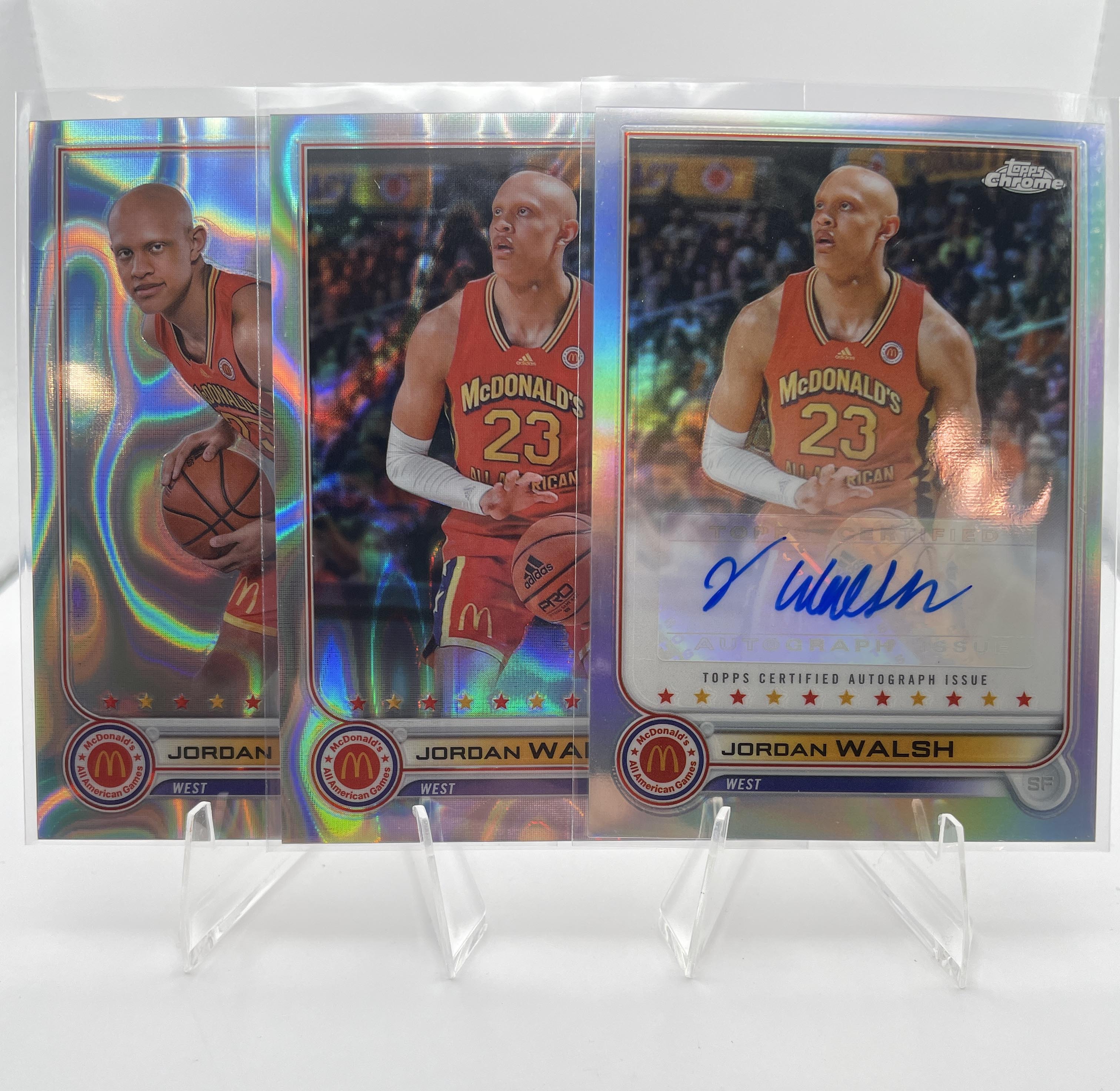 2022-23 Topps McDonald's Chrome Jordan Walsh Refractor Auto + Lava /399 Set (x2)