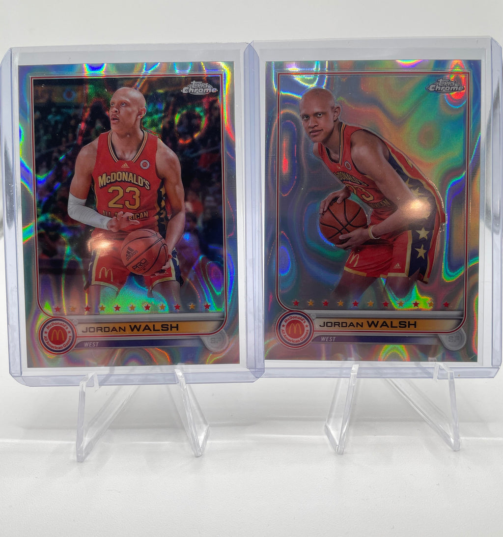 2022-23 Topps McDonald's Chrome Jordan Walsh Refractor Auto + Lava /399 Set (x2)