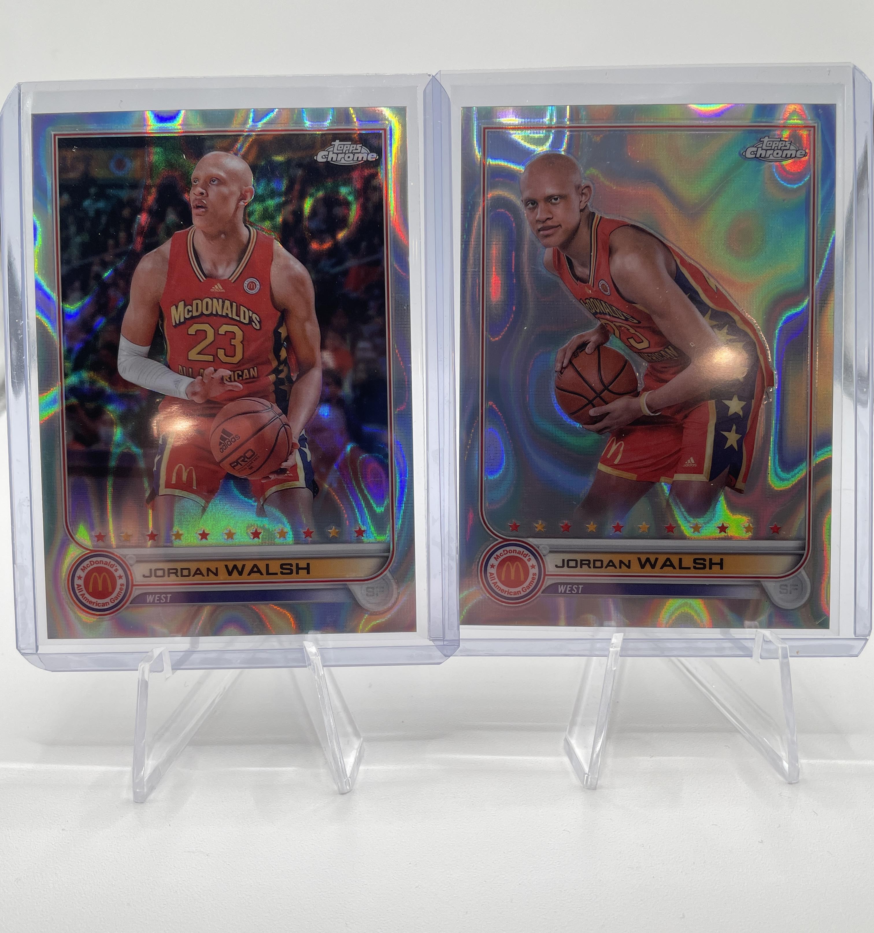 2022-23 Topps McDonald's Chrome Jordan Walsh Refractor Auto + Lava /399 Set (x2)