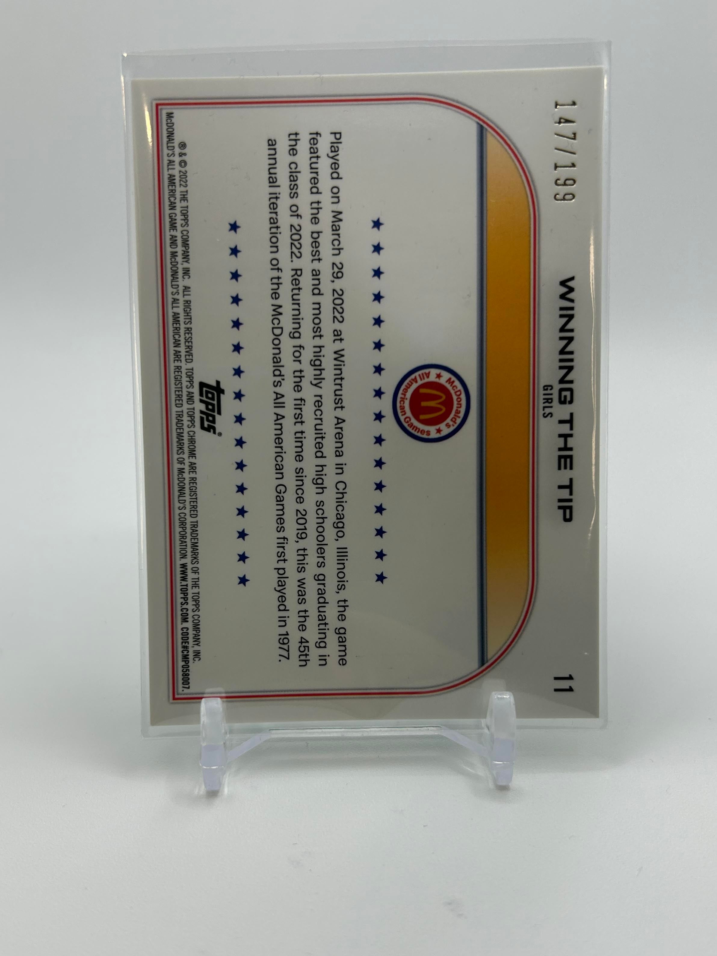 2022-23 Topps McDonald's Chrome Winning the Tip Aqua Refractor /199