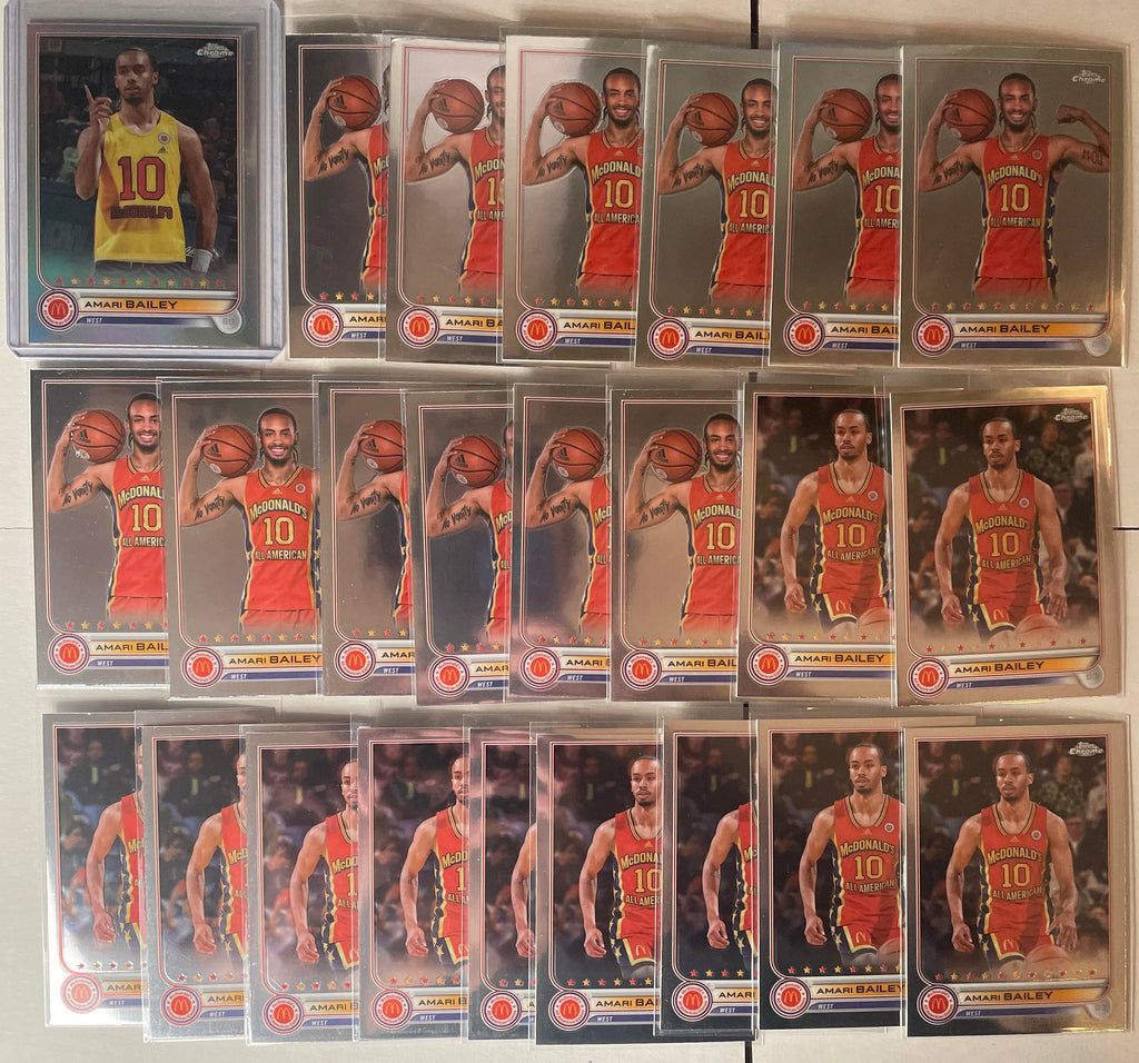 2022-23 Topps Mcdonald's Chrome Amari Bailey Variation SSP + Base Rookies (x23)