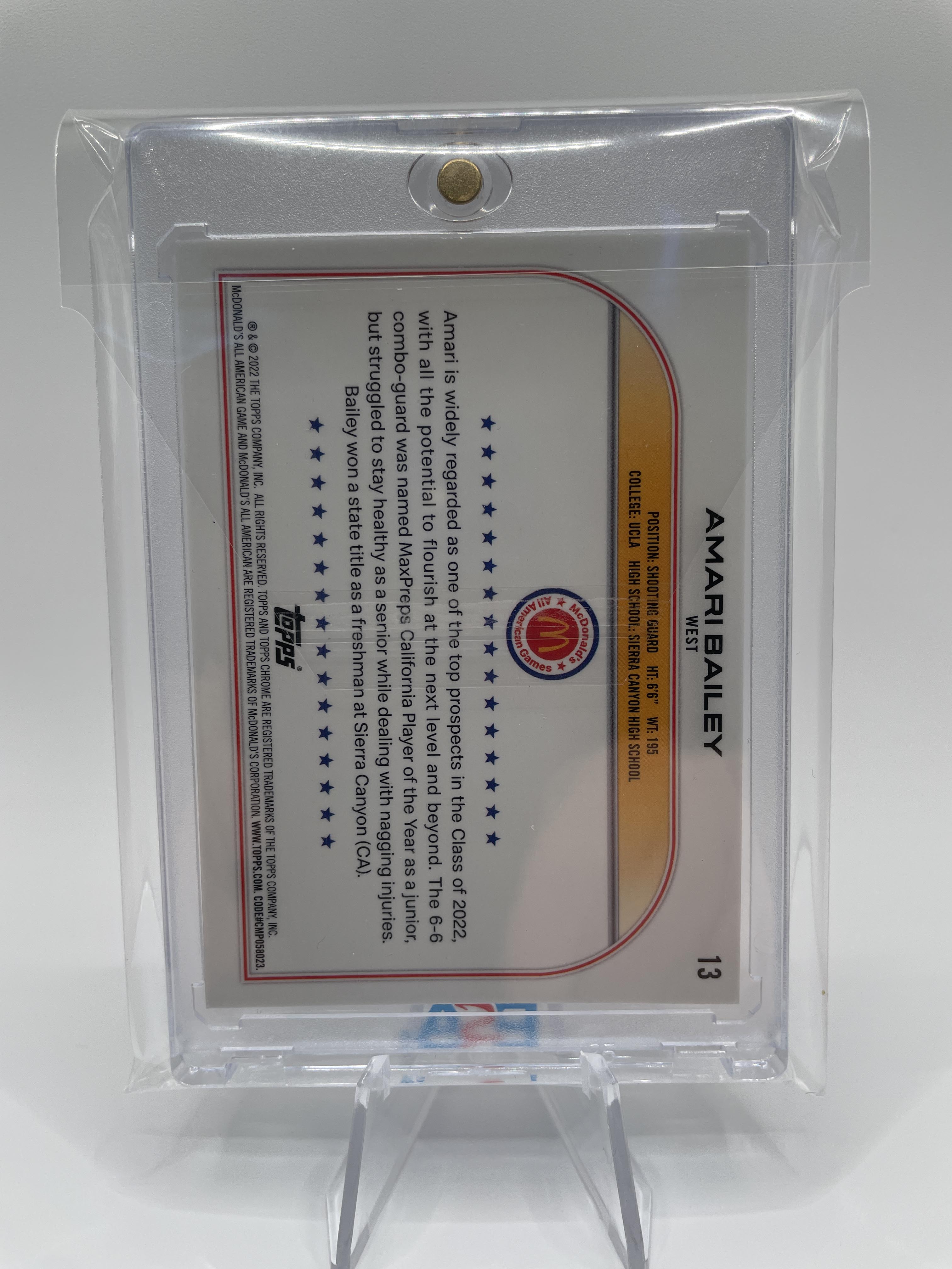 2022-23 Topps Mcdonald's Chrome Amari Bailey Variation SSP + Base Rookies (x23)