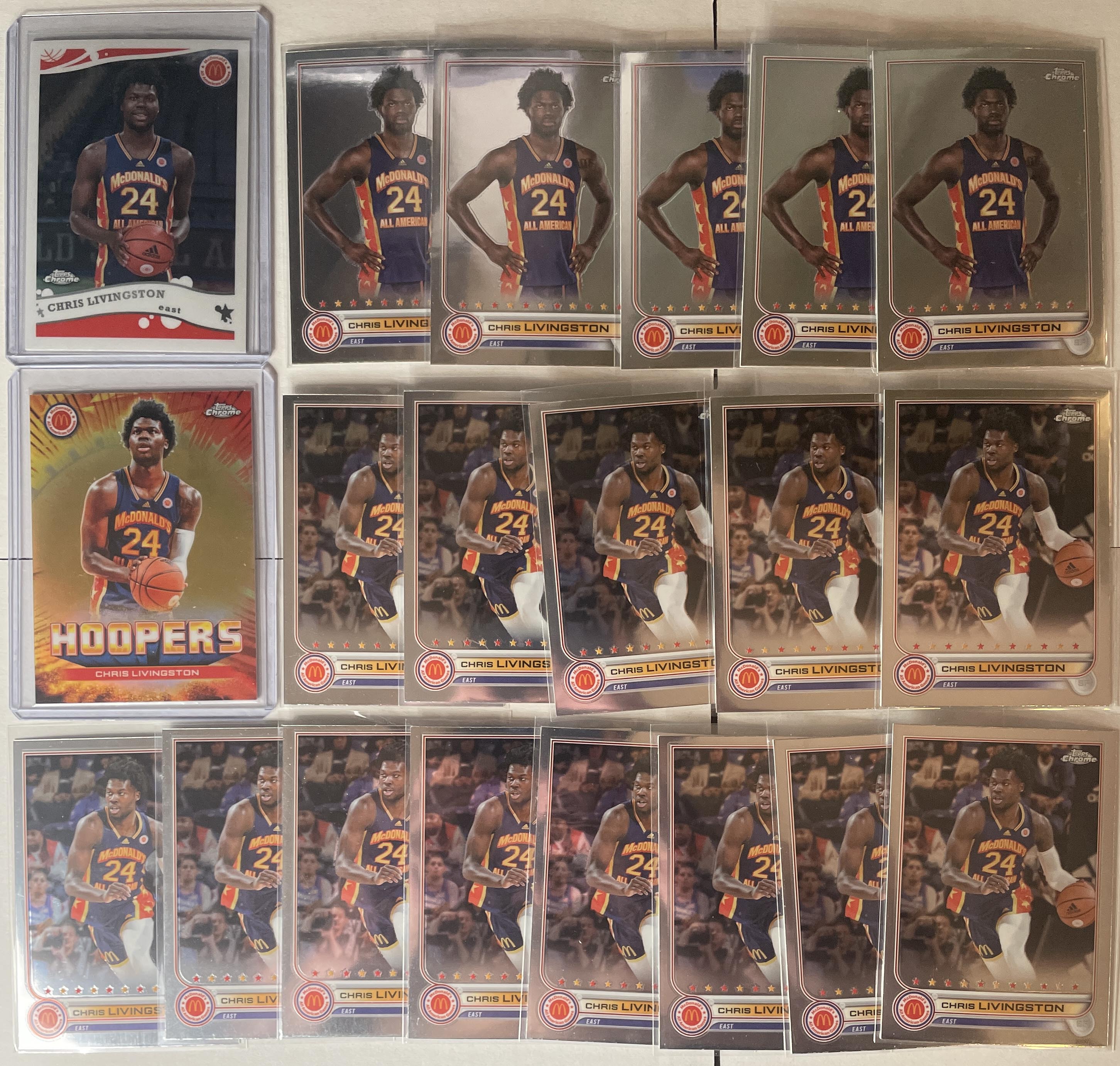2022-23 Topps Mcdonald's Chrome Chris Livingston Hoopers /50 + Rookie Set (x19)