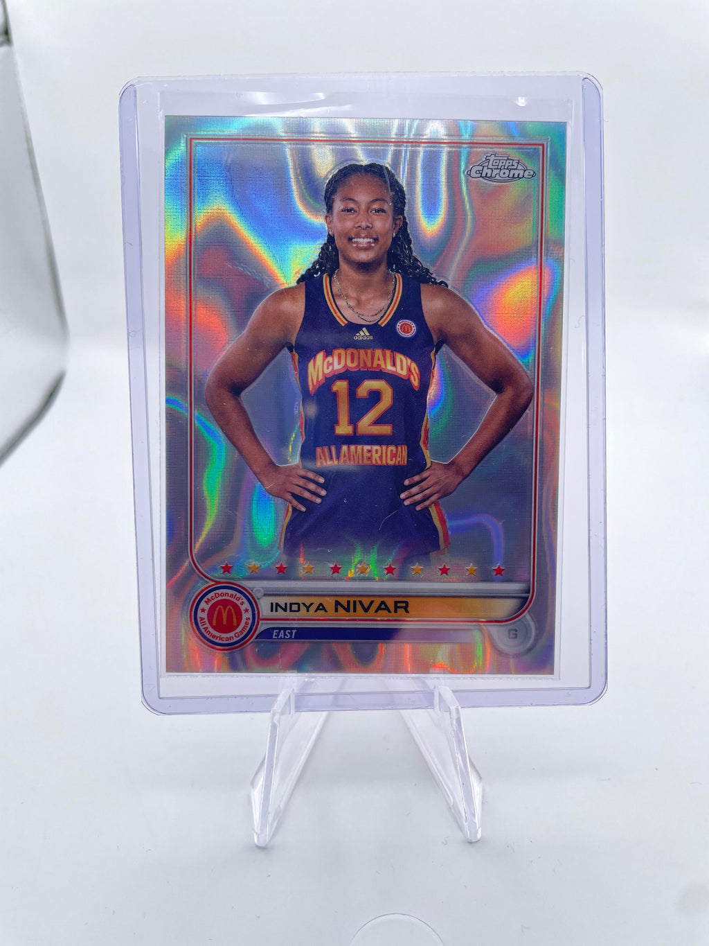 2022-23 Topps Mcdonald's Chrome Indya Nivar Wave Refractor /399 Rookie
