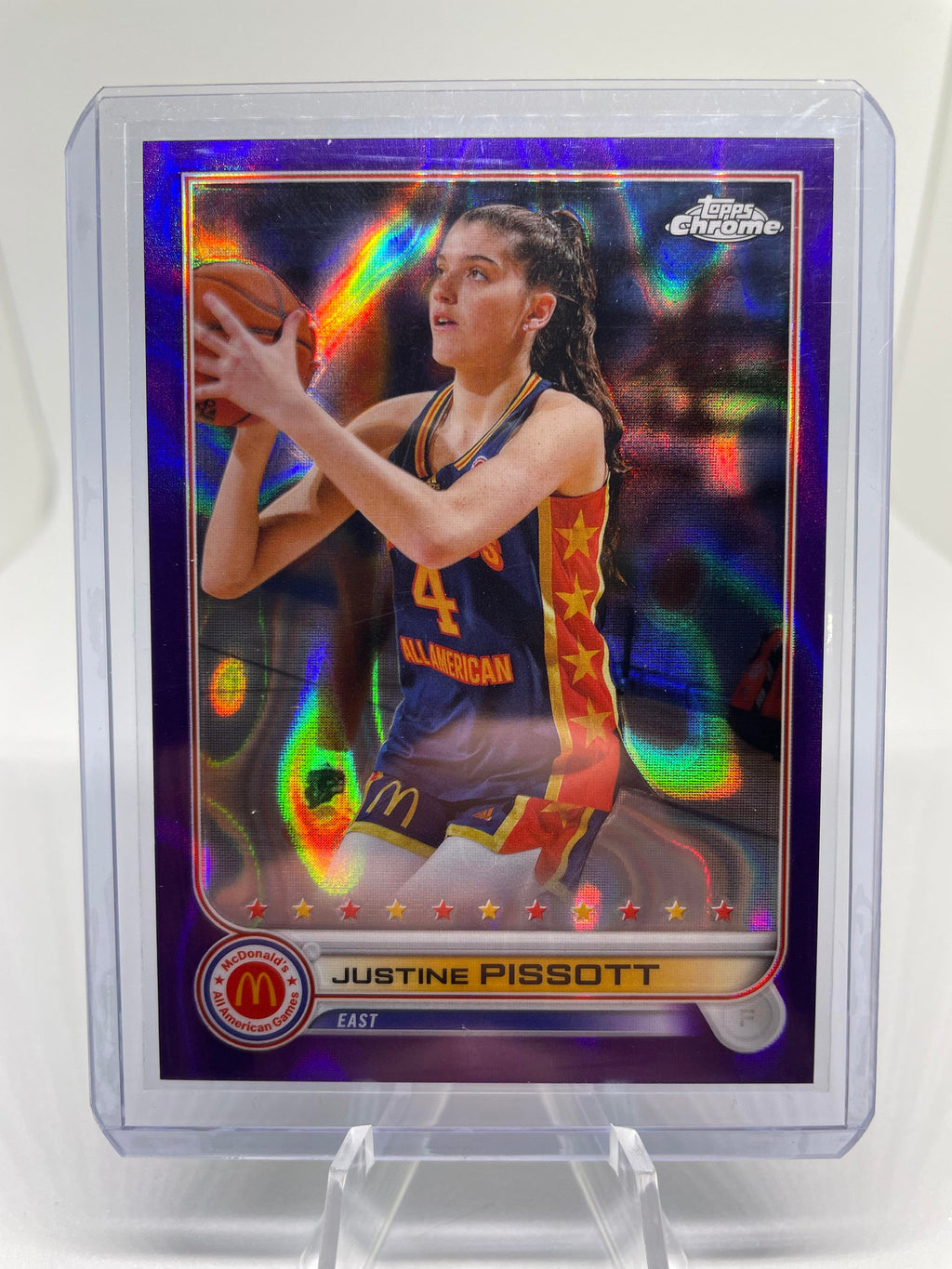 2022-23 Topps Mcdonald's Chrome Justine Pissott Purple Refractor /299 Rookie #33
